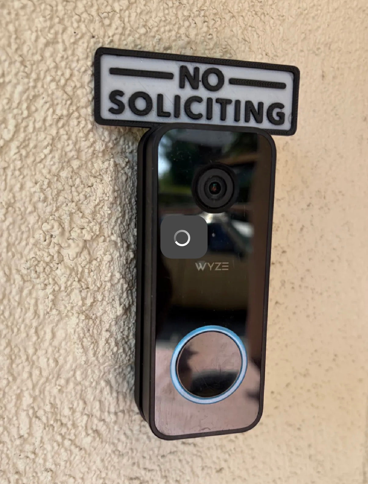 No Soliciting Sign | Wyze v2 Doorbell Frame | Wired