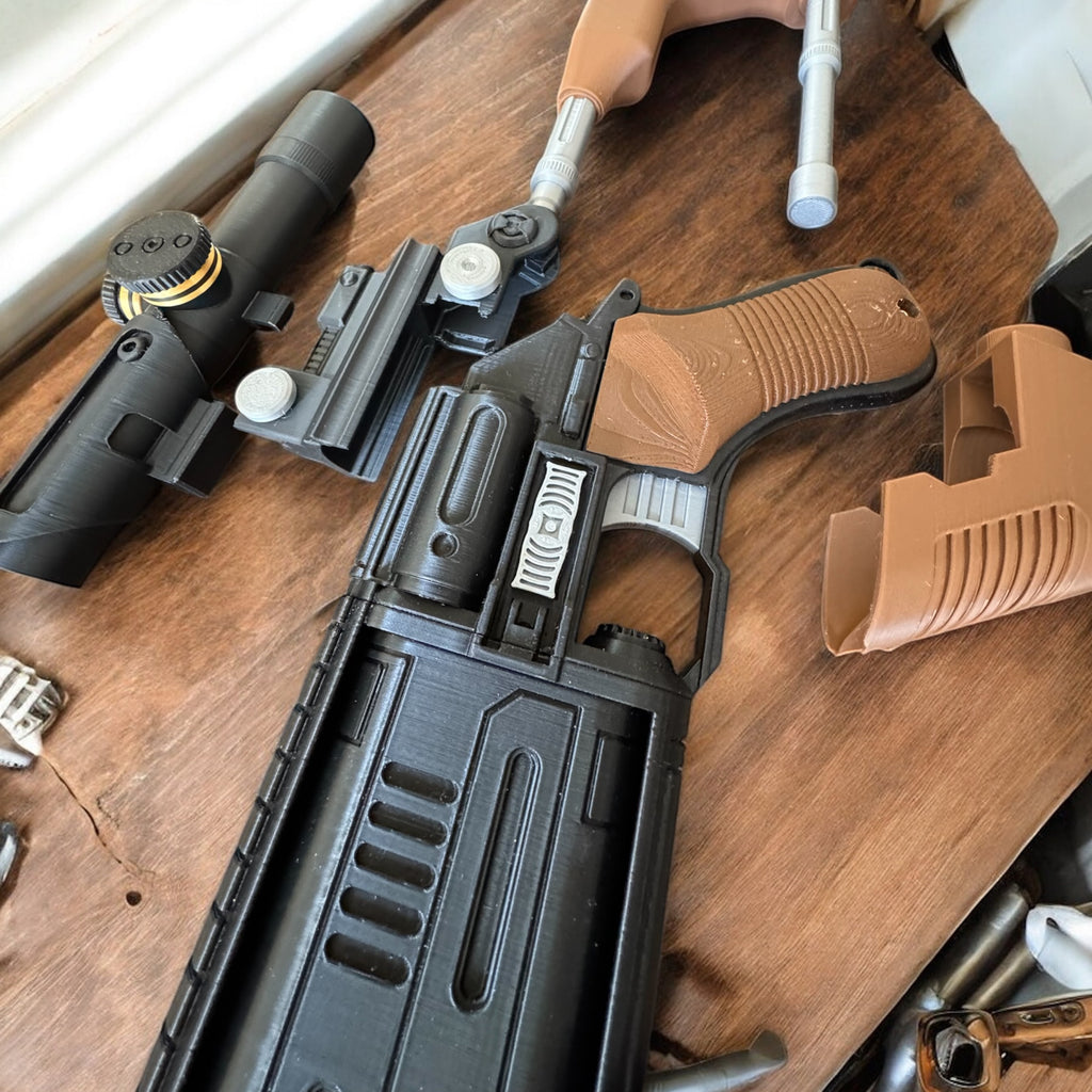 MW-20 Bryar Rifle Configuration | Fully Assembled | No Paint Required | 3D Printed | Rebel Alliance | Cassian Andor Blaster | Movie Prop | Non-Functional