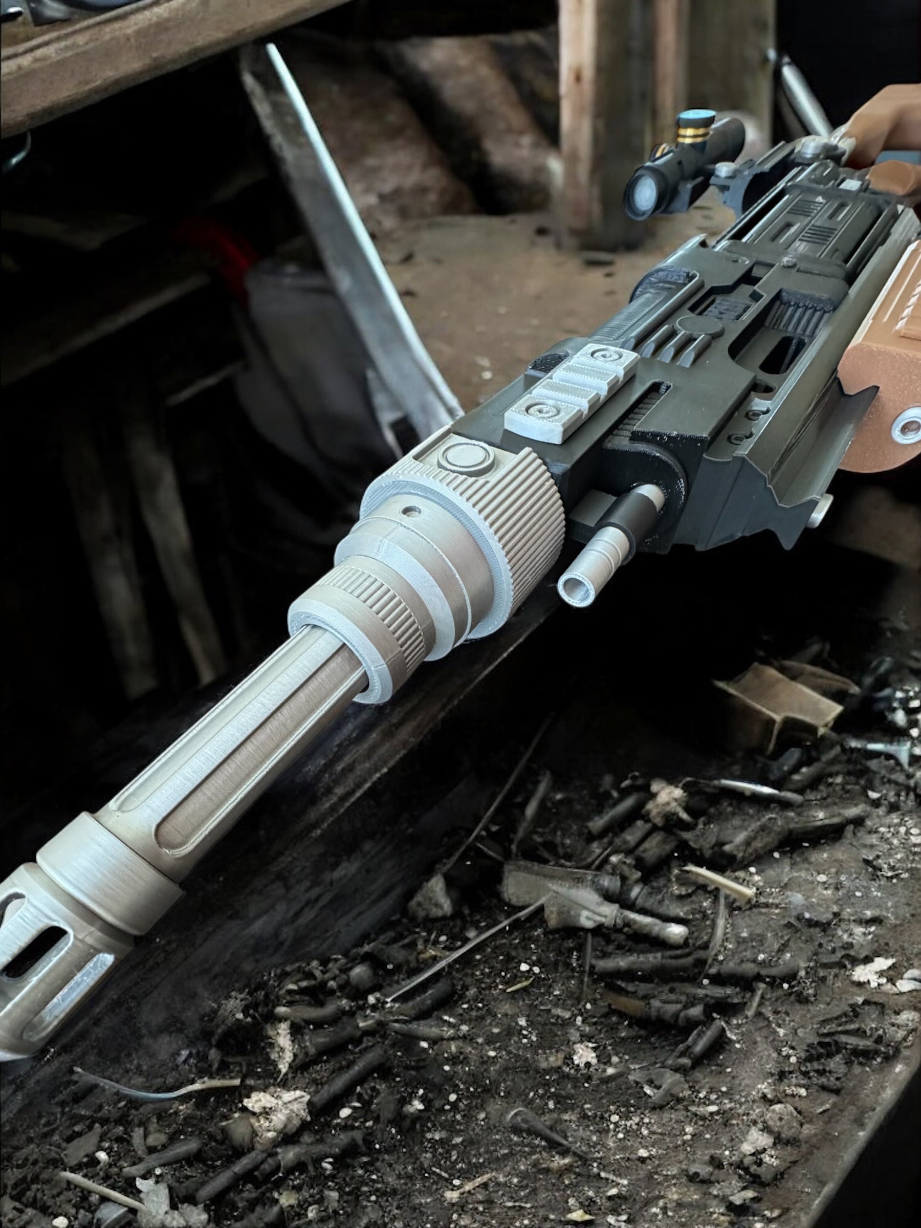 MW-20 Bryar Rifle Configuration | Fully Assembled | No Paint Required | 3D Printed | Rebel Alliance | Cassian Andor Blaster | Movie Prop | Non-Functional