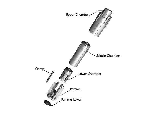 Ben Solo's Lightsaber | No Paint Required | 3D Printed | Galaxy's Edge | Clone Wars | Lightsaber Display Mount on Desk or Wall