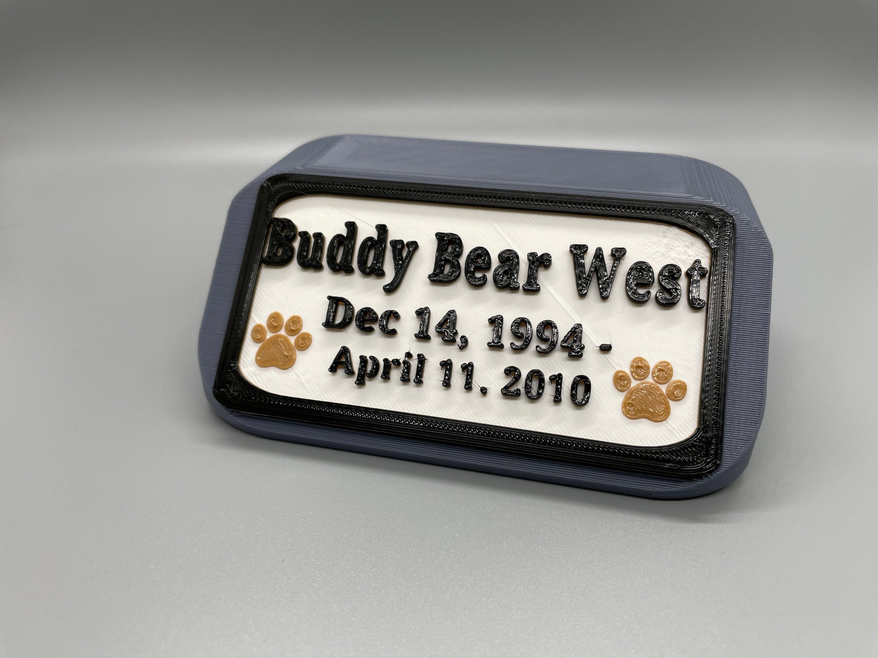 Custom Pet Gravestone | 3D Printed | Memorial | Grave Marker | Pet Cemetery | Tribute | Memory | Headstone | Pet Legacy | Pet Tribute