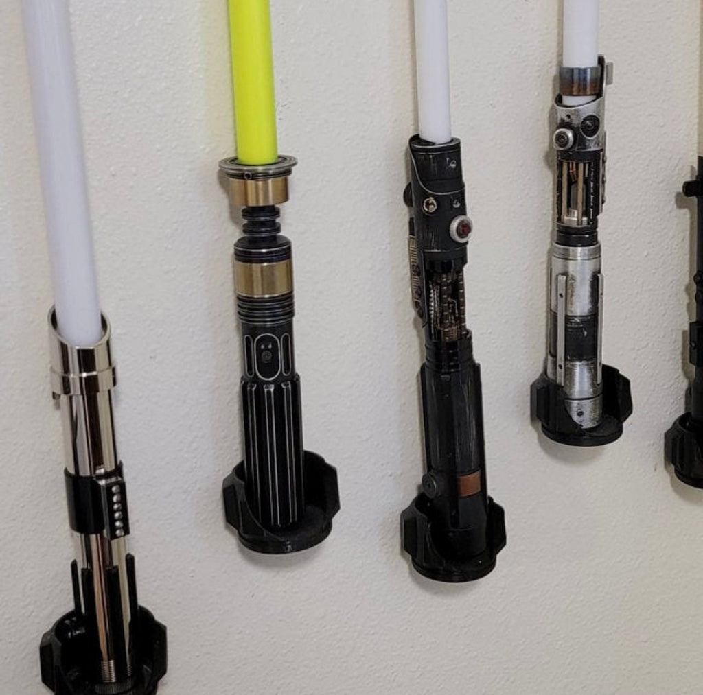Vertical Lightsaber Wall Mount Holder Display Stand | 3D Printed | Galaxy's Edge | Savi's Workshop | Custom | Fancave | Legacy Lightsabe