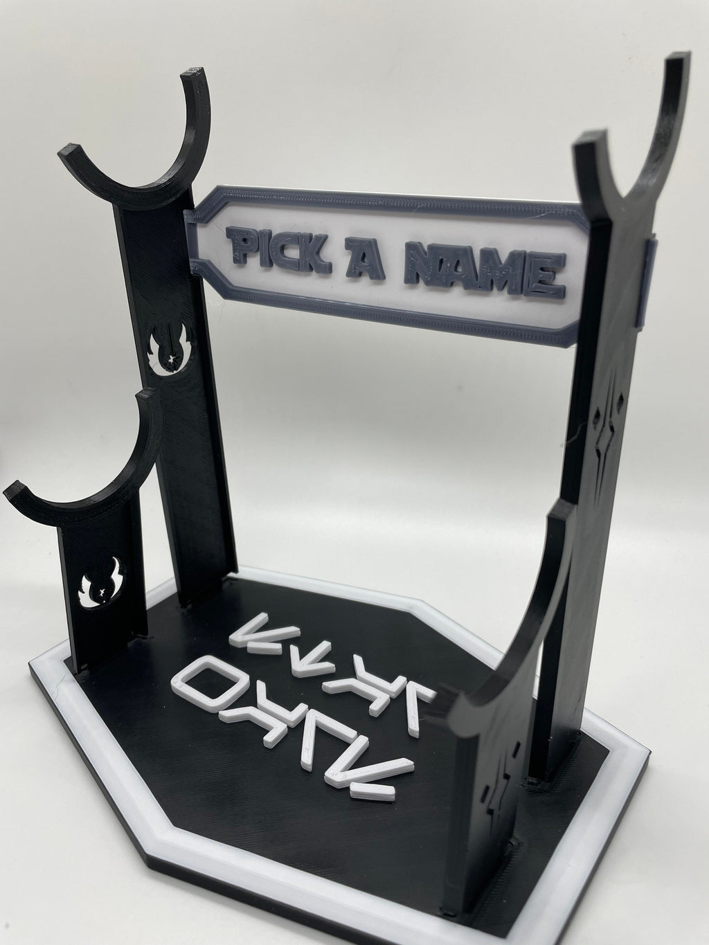 Lightsaber Holder Desk Shelf Display | 3D Printed | Galaxy's Edge | Savi's Workshop | Custom | Fancave | Mancave | Legacy Lightsaber |Kyber