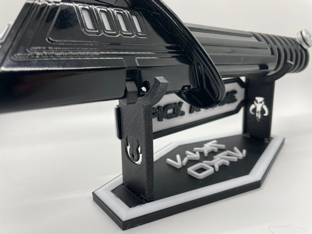 Lightsaber Holder Desk Shelf Display | 3D Printed | Galaxy's Edge | Savi's Workshop | Custom | Fancave | Mancave | Legacy Lightsaber |Kyber