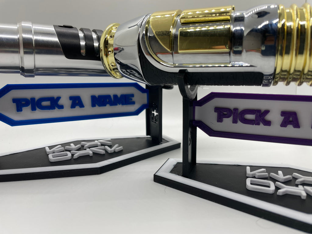 Lightsaber Holder Desk Shelf Display | 3D Printed | Galaxy's Edge | Savi's Workshop | Custom | Fancave | Mancave | Legacy Lightsaber |Kyber