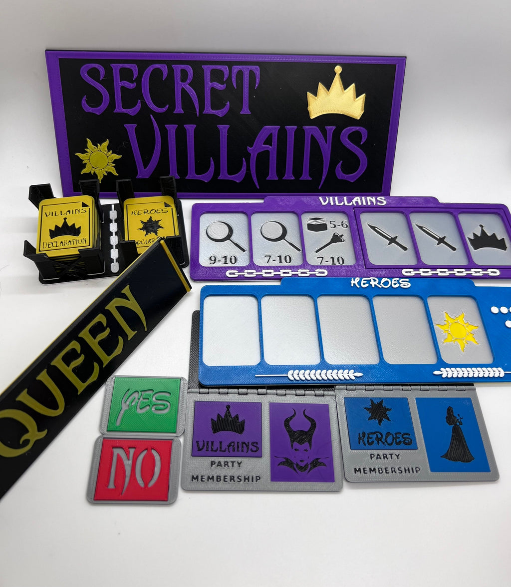 Secret Villains | Secret Hitler | 3D Printed | In-Color | Mystery Games | Murder Mystery | Tabletop Games | Party Games | Board Game