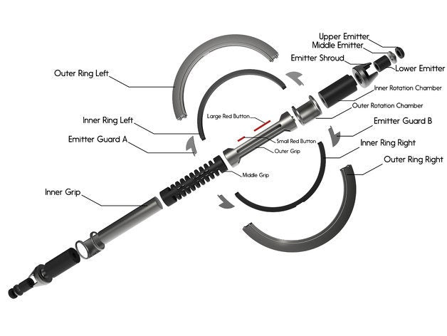 Grand Inquisitor Lightsaber | No Paint Required | 3D Printed | Galaxy's Edge | Clone Wars | Lightsaber Display Mount on Desk or Wall