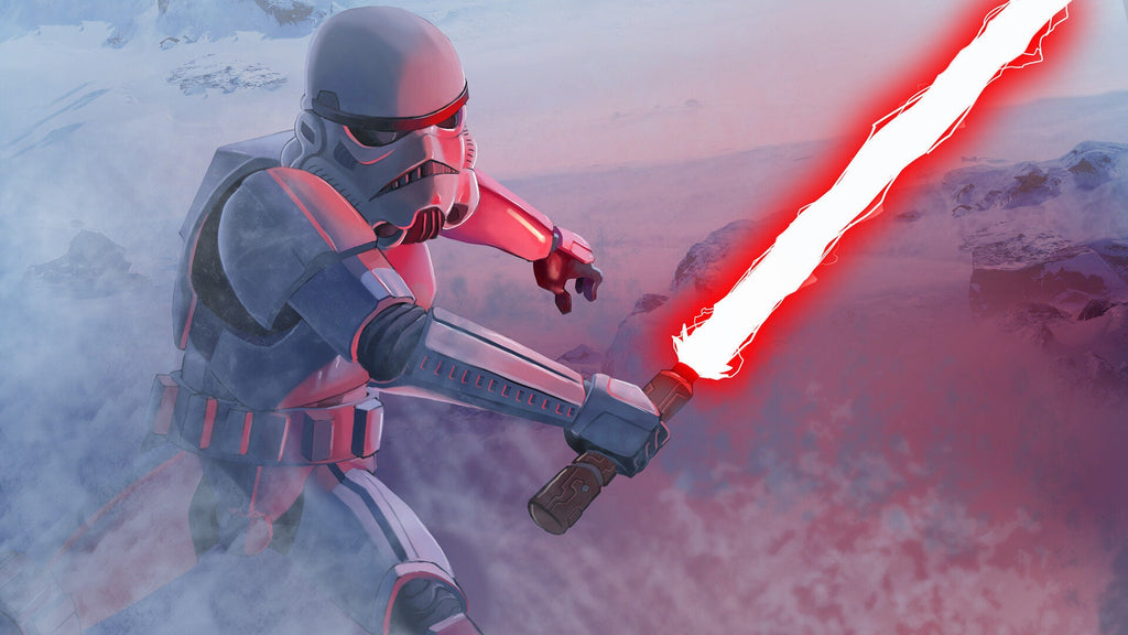 Stormtrooper Lightsaber | No Paint Required | 3D Printed | Galaxy's Edge | Clone Wars | Lightsaber Display Mount on Desk or Wall