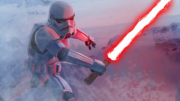 Stormtrooper Lightsaber | No Paint Required | 3D Printed | Galaxy's Edge | Clone Wars | Lightsaber Display Mount on Desk or Wall