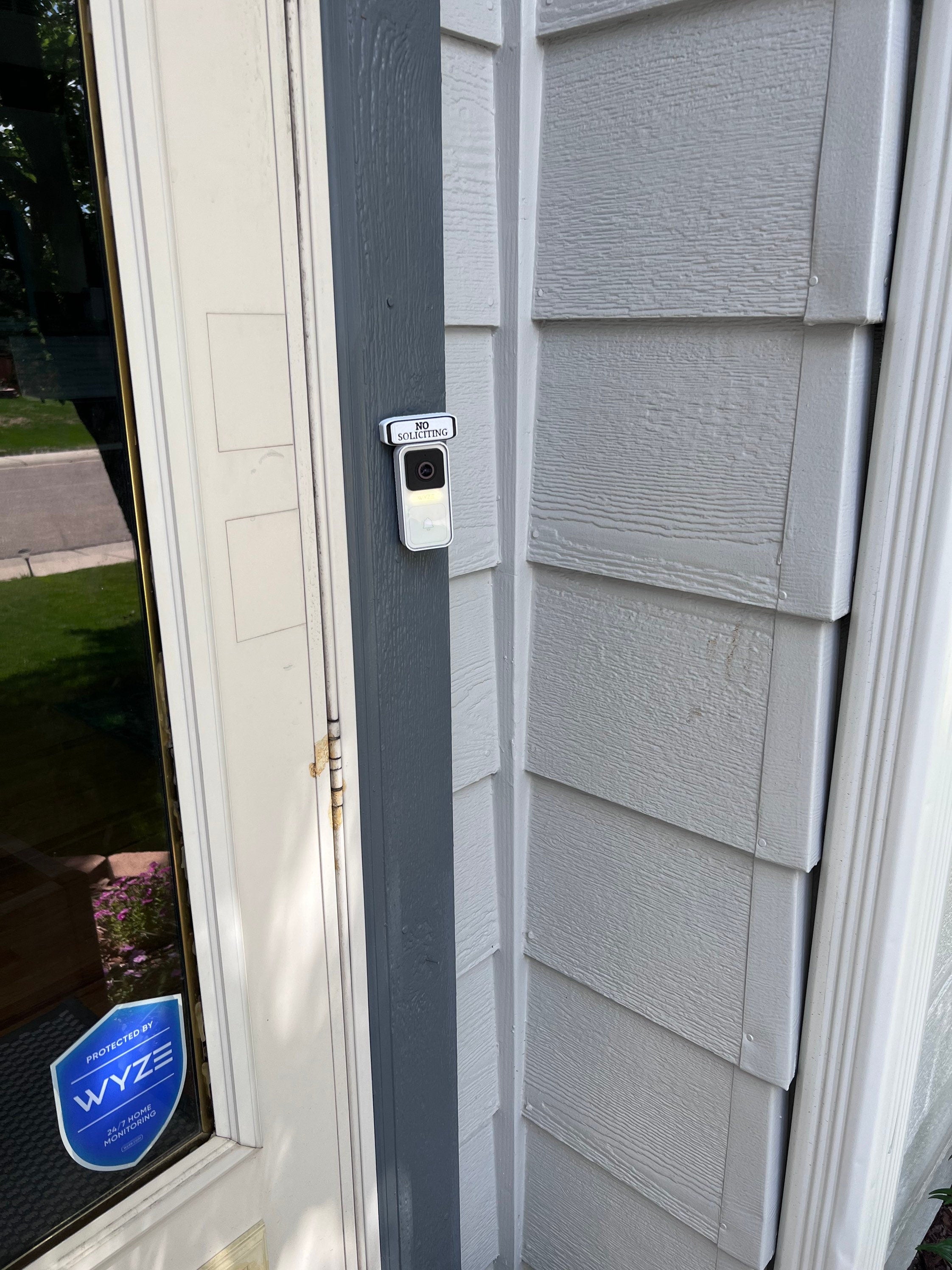 No Soliciting Sign | Wyze Doorbell Frame | Wired