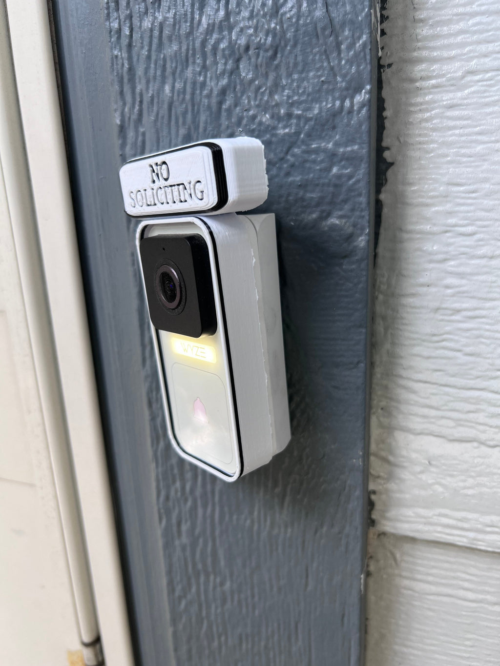 No Soliciting Sign | Wyze Doorbell Frame | Wired