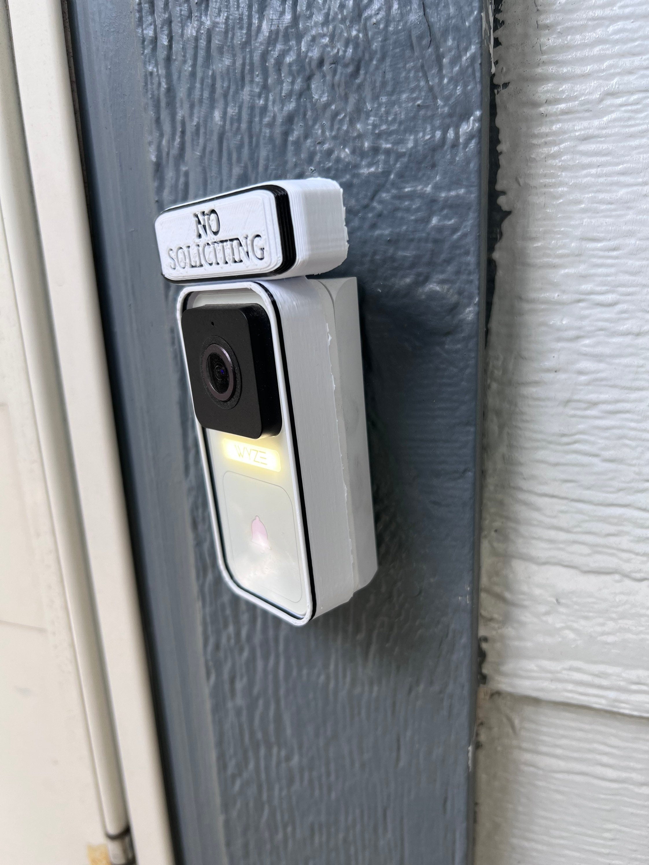 No Soliciting Sign | Wyze Doorbell Frame | Wired