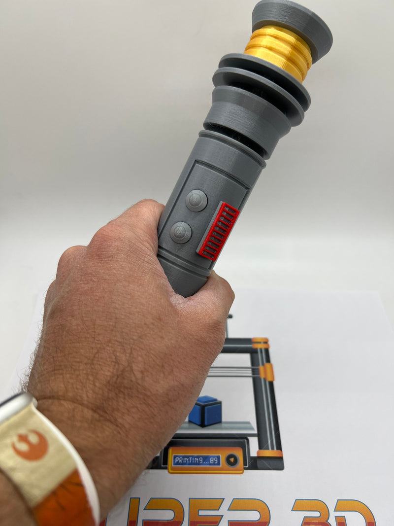 Barriss Offee's Lightsaber | No Paint Required | 3D Printed | Galaxy's Edge | Clone Wars | Lightsaber Display Mount on Desk or Wall