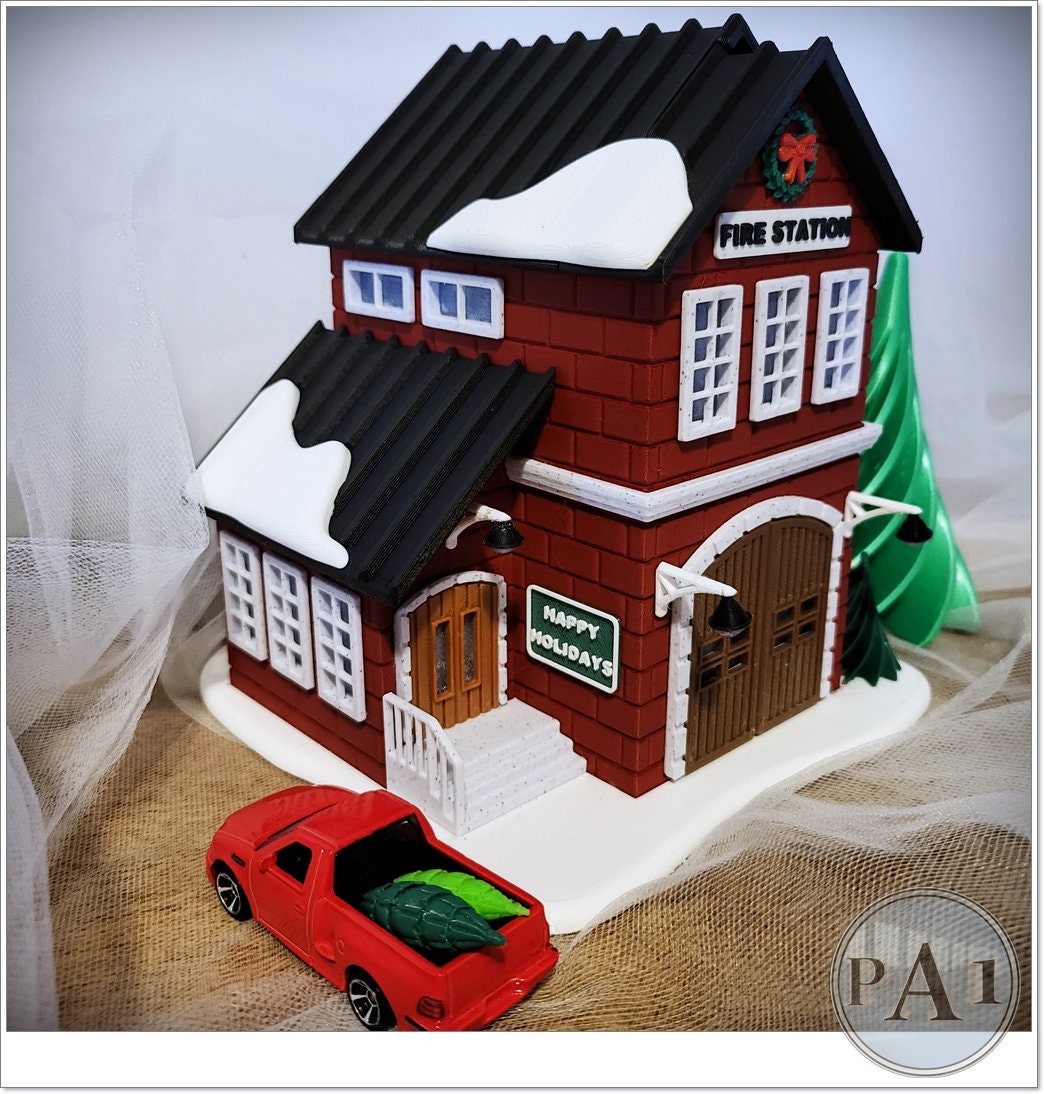 Firehouse | Christmas Village | 3D Printed
