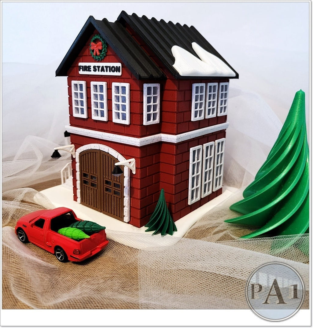 Firehouse | Christmas Village | 3D Printed