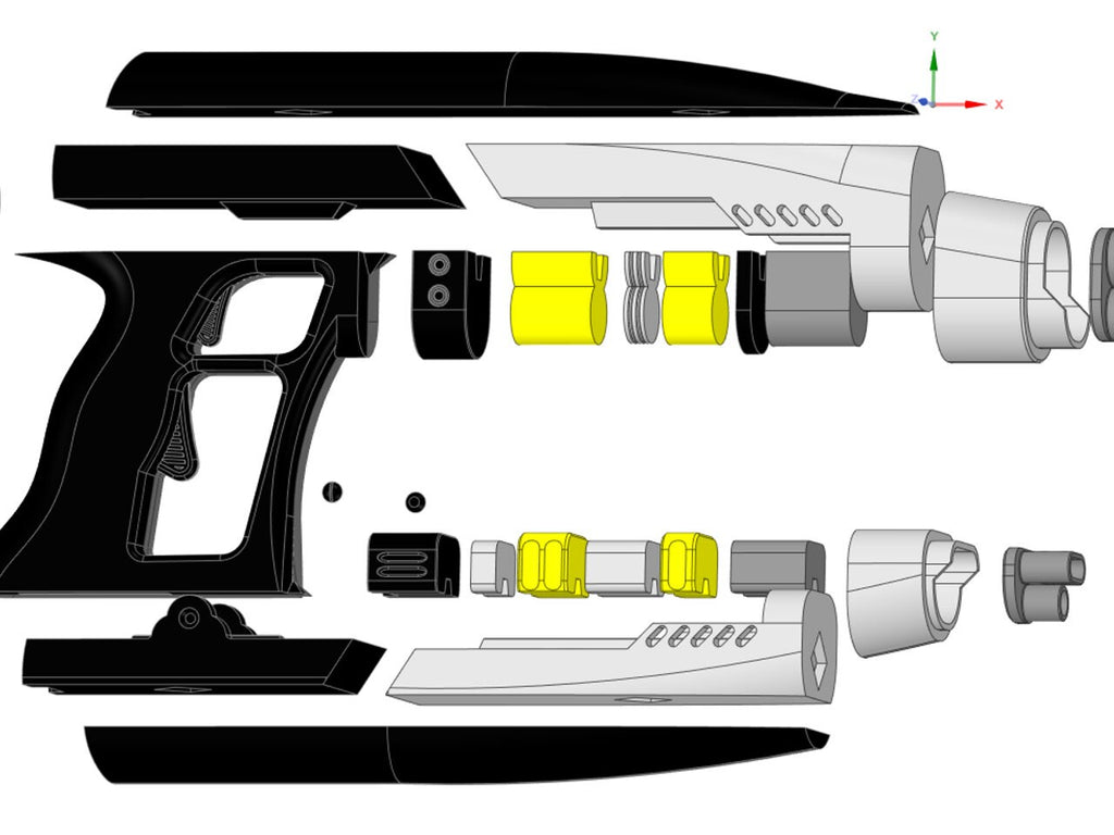 T'Challa/Star Lord's Quad Blasters | What If | 3D Printed | Only Blasters No Helmet | Movie Memorabilia Props | Cosplay Props Costume