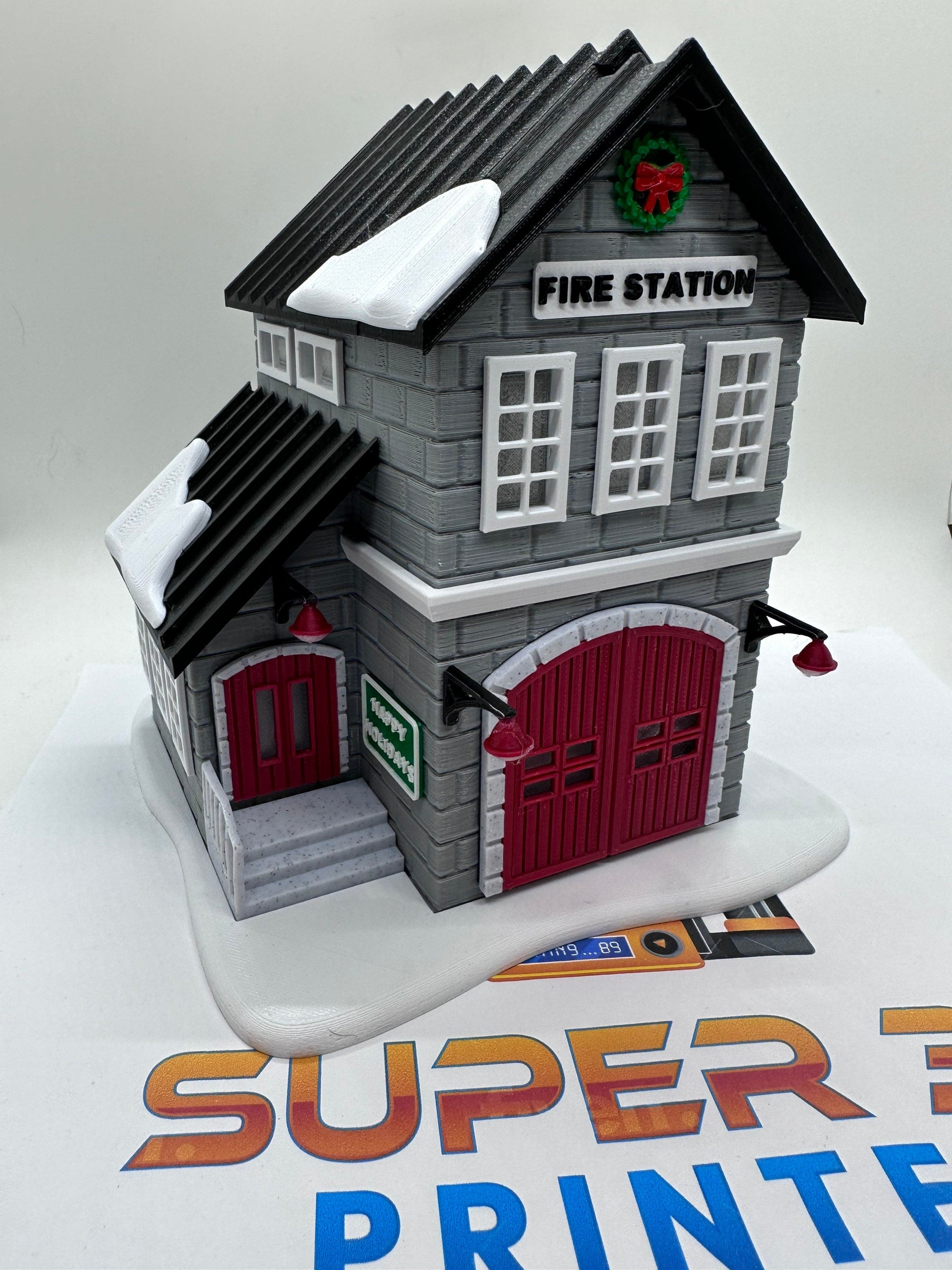 Firehouse | Christmas Village | 3D Printed
