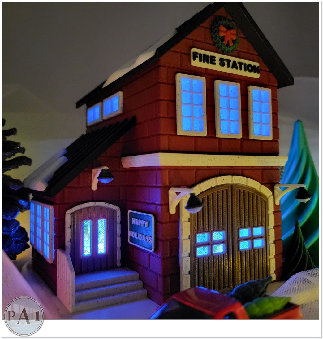 Firehouse | Christmas Village | 3D Printed