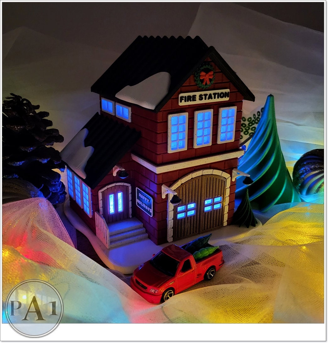 Firehouse | Christmas Village | 3D Printed