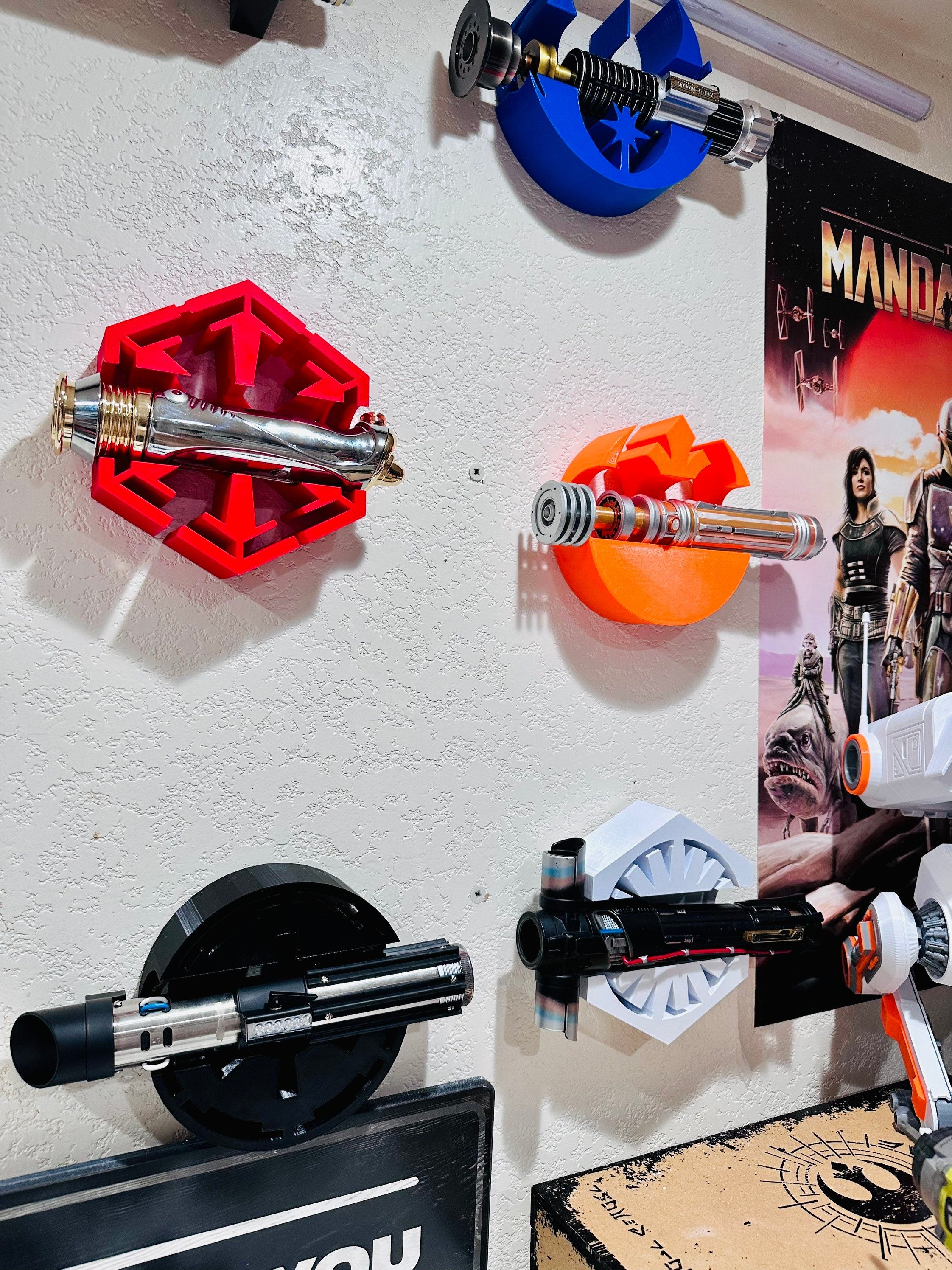 Wall Mounted Lightsaber Holder: 3D Printed Galaxy's Edge Display