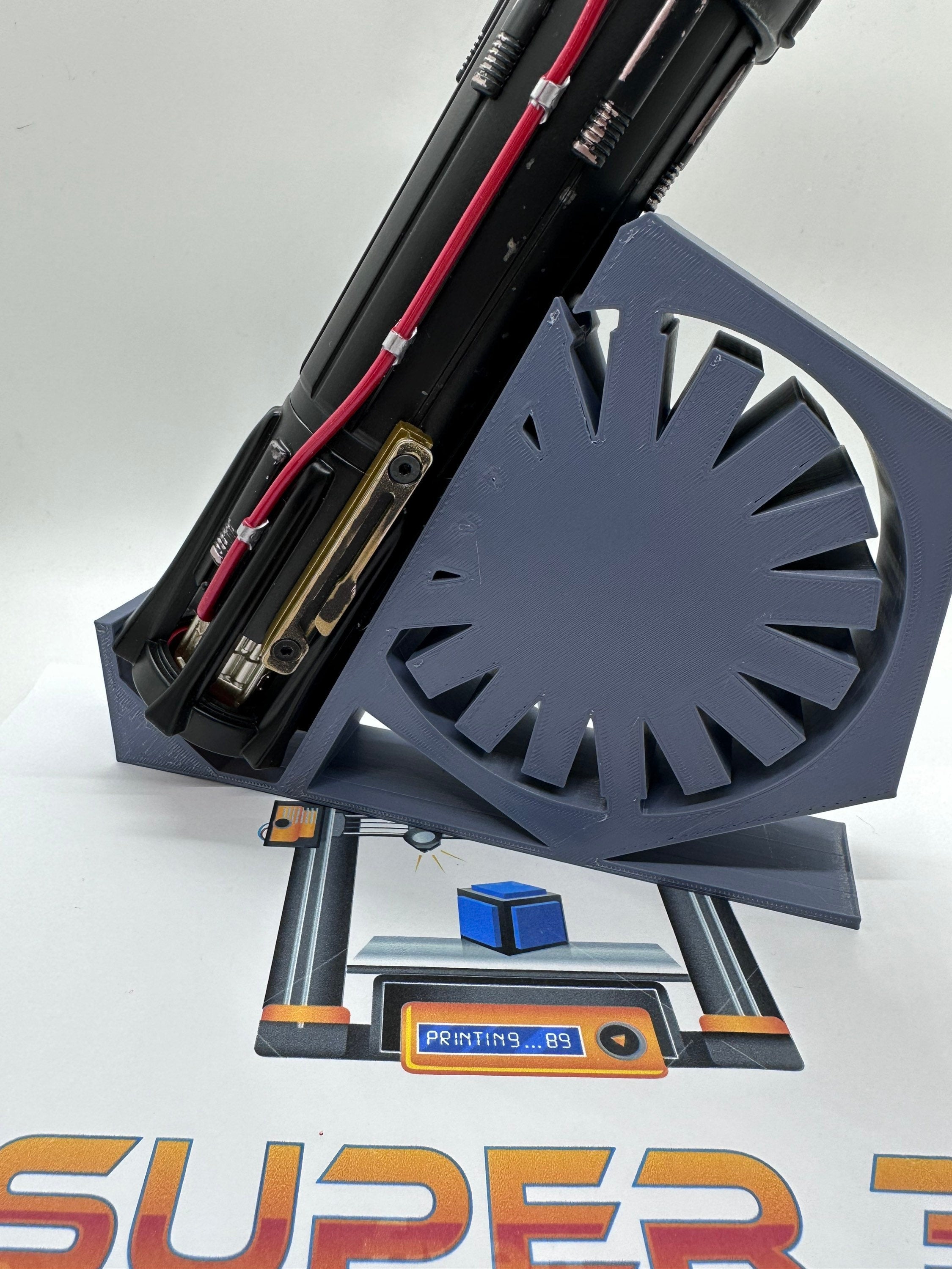 Leaning Lightsaber Holder Display | 3D Printed | Galaxy's Edge | Savi's Workshop | Custom | Fancave | Mancave | Legacy Lightsaber | Kyber