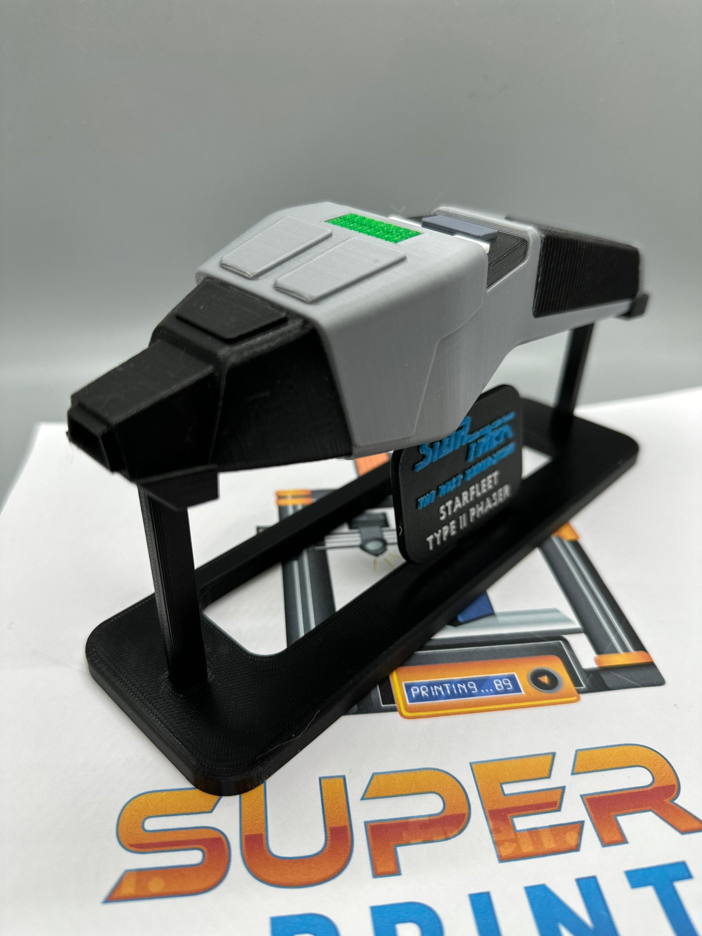 Phaser | Type II | The Next Generation | Cobrahead | 3D Printed | In Color | TV Memorabilia Props | Cosplay Props | Costume