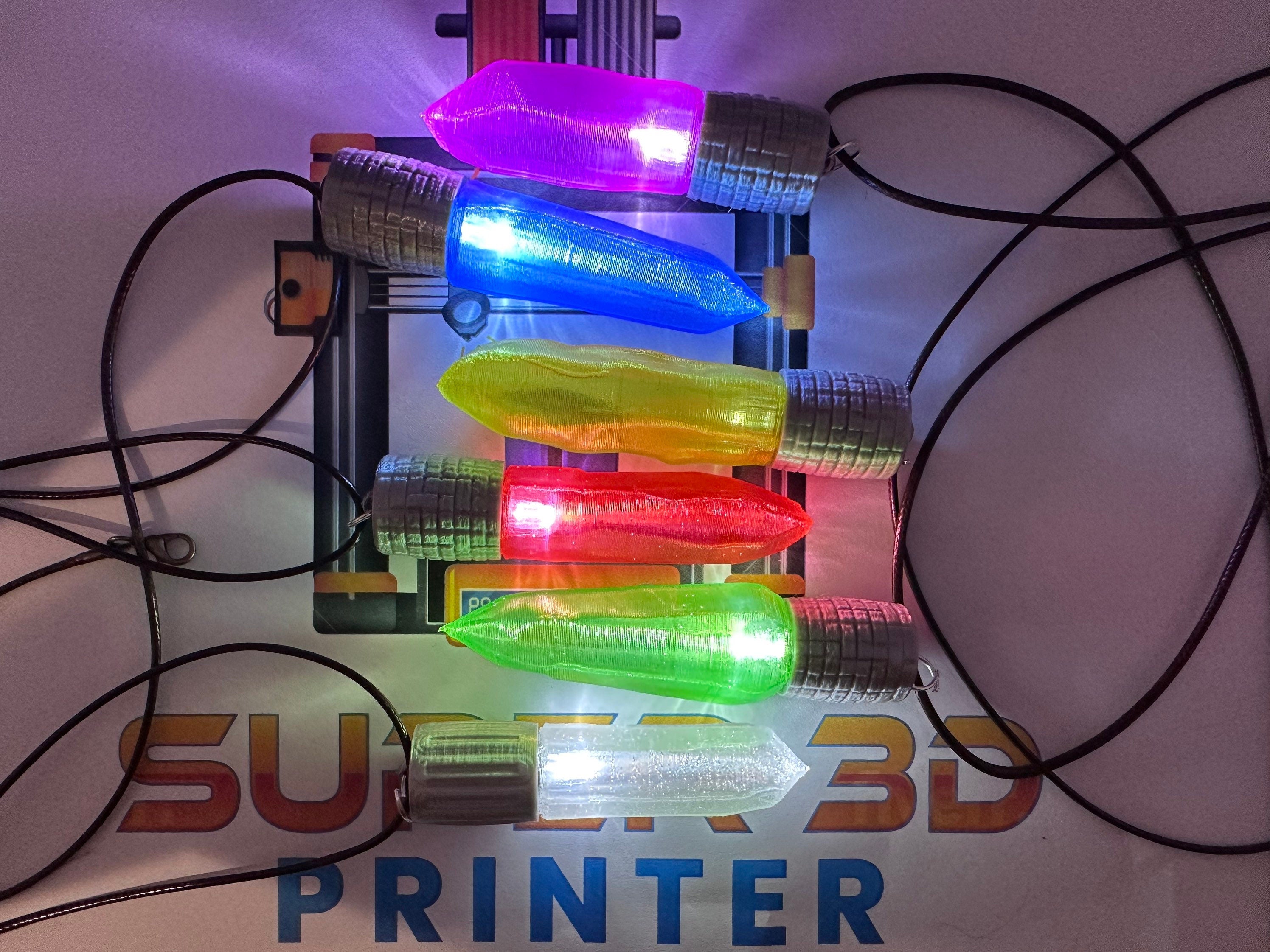 Kyber Crystal Necklace | Lights Up | Multi-Color | 3D Printed | Galaxy's Edge | Clone Wars