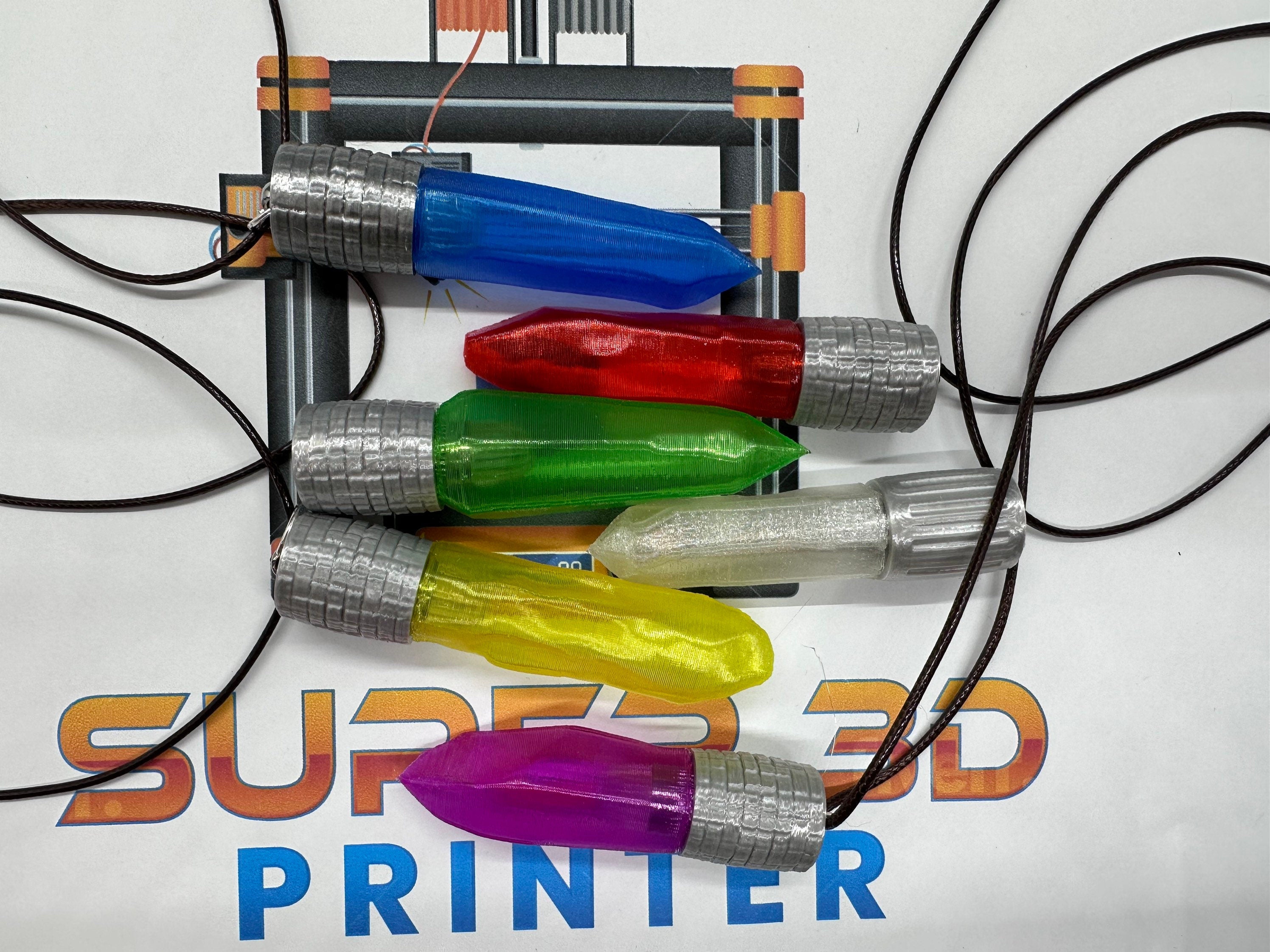 Kyber Crystal Necklace | Lights Up | Multi-Color | 3D Printed | Galaxy's Edge | Clone Wars