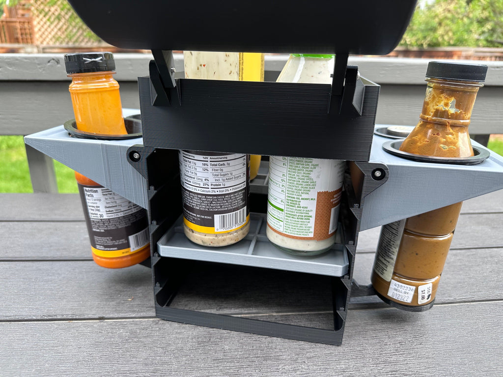 Grill-Inspired BBQ Condiment Holder | Stylish and Functional Accessory for Outdoor Grilling and Dining Experiences | 3D Printed in Color
