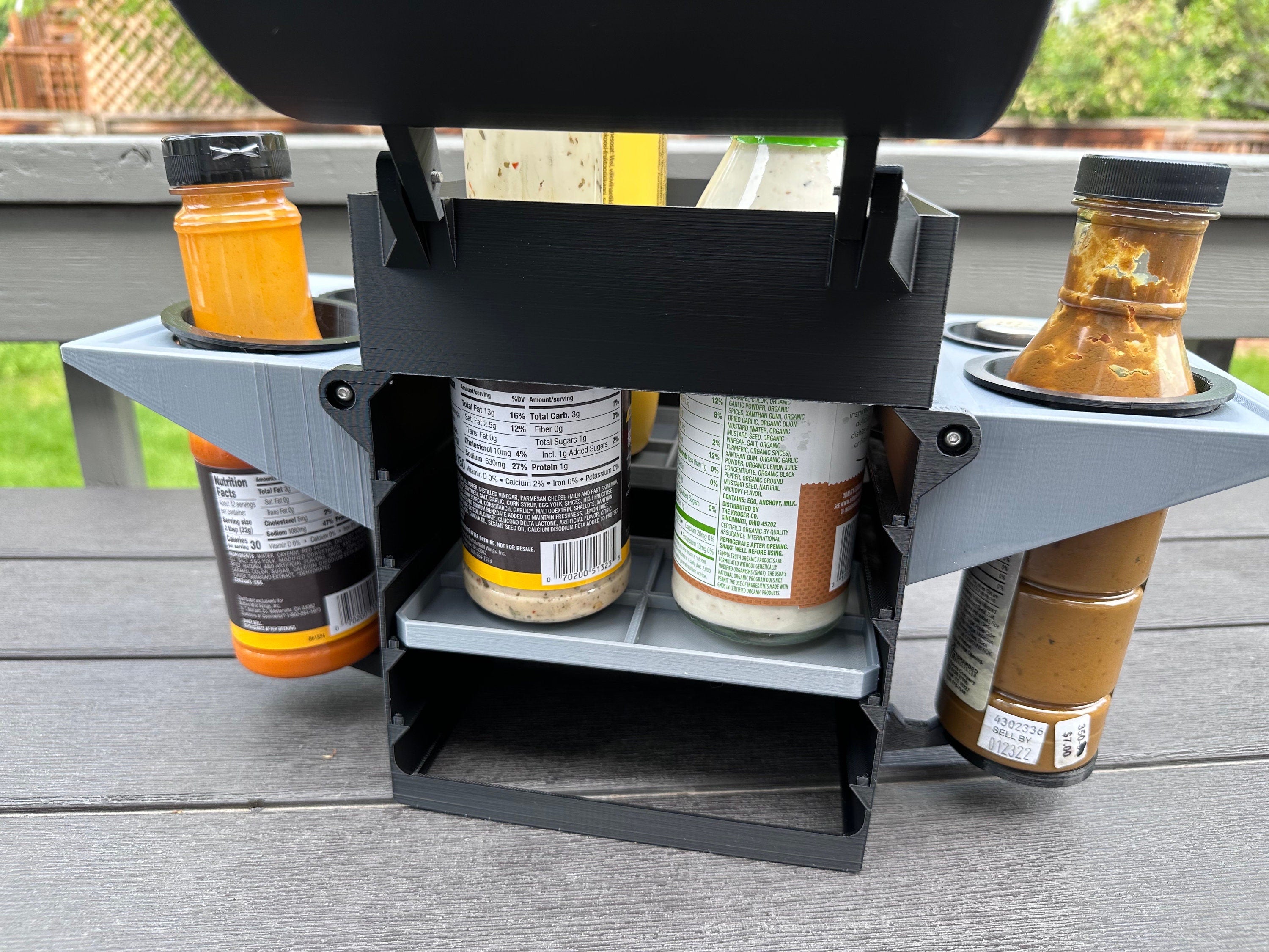 Grill-Inspired BBQ Condiment Holder | Stylish and Functional Accessory for Outdoor Grilling and Dining Experiences | 3D Printed in Color