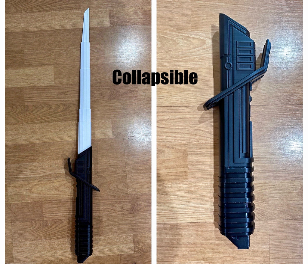 Collapsible Darksaber | No Paint Required | 3D Printed | Galaxy's Edge | Clone Wars | Lightsaber Display Mount on Desk or Wall