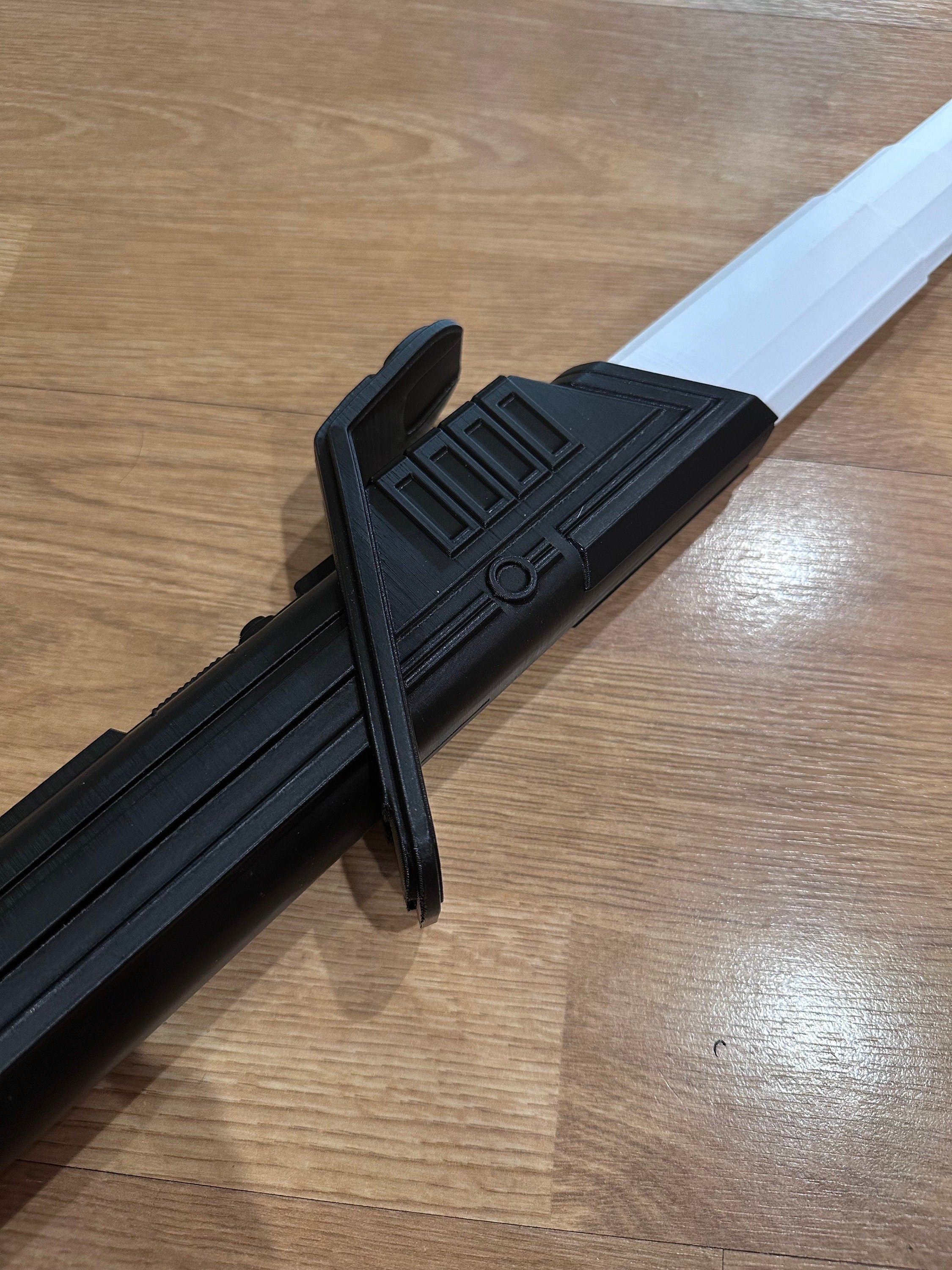 Collapsible Darksaber | No Paint Required | 3D Printed | Galaxy's Edge | Clone Wars | Lightsaber Display Mount on Desk or Wall