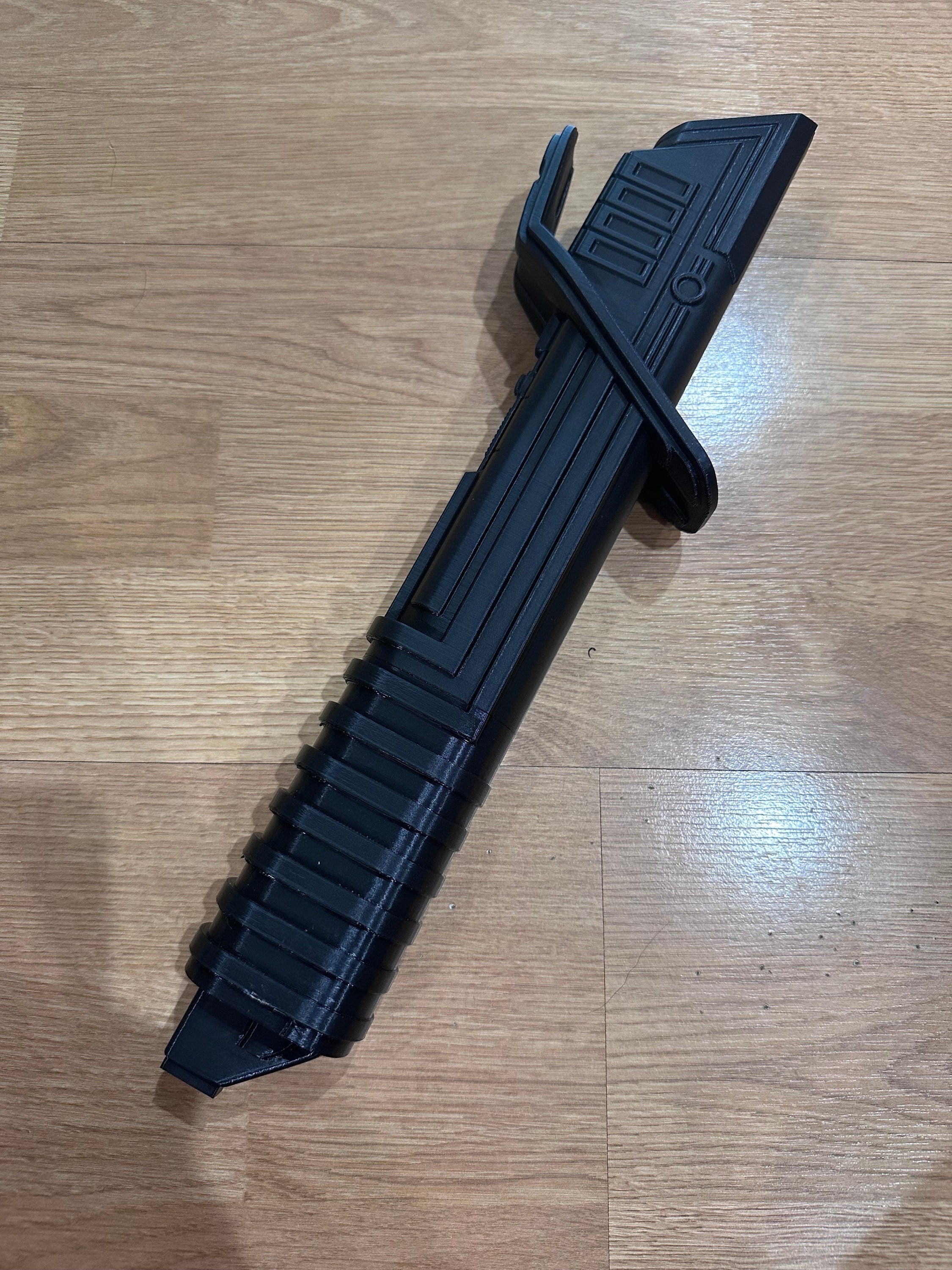 Collapsible Darksaber | No Paint Required | 3D Printed | Galaxy's Edge | Clone Wars | Lightsaber Display Mount on Desk or Wall