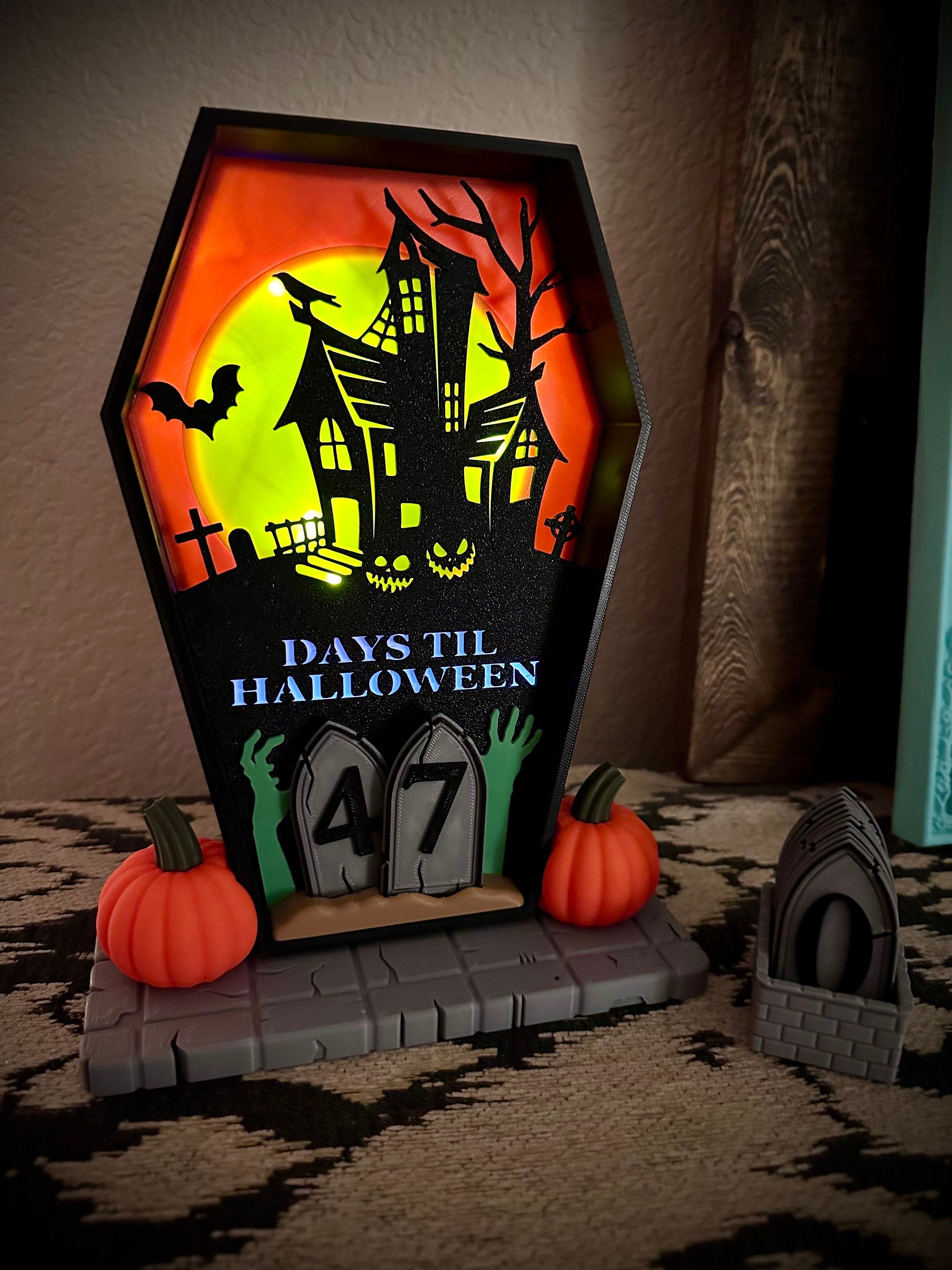Halloween Countdown | 3D Printed | Spooktacular Decor for a Hauntingly Good Time | Halloween Decor | Days Until Halloween | Haunted House