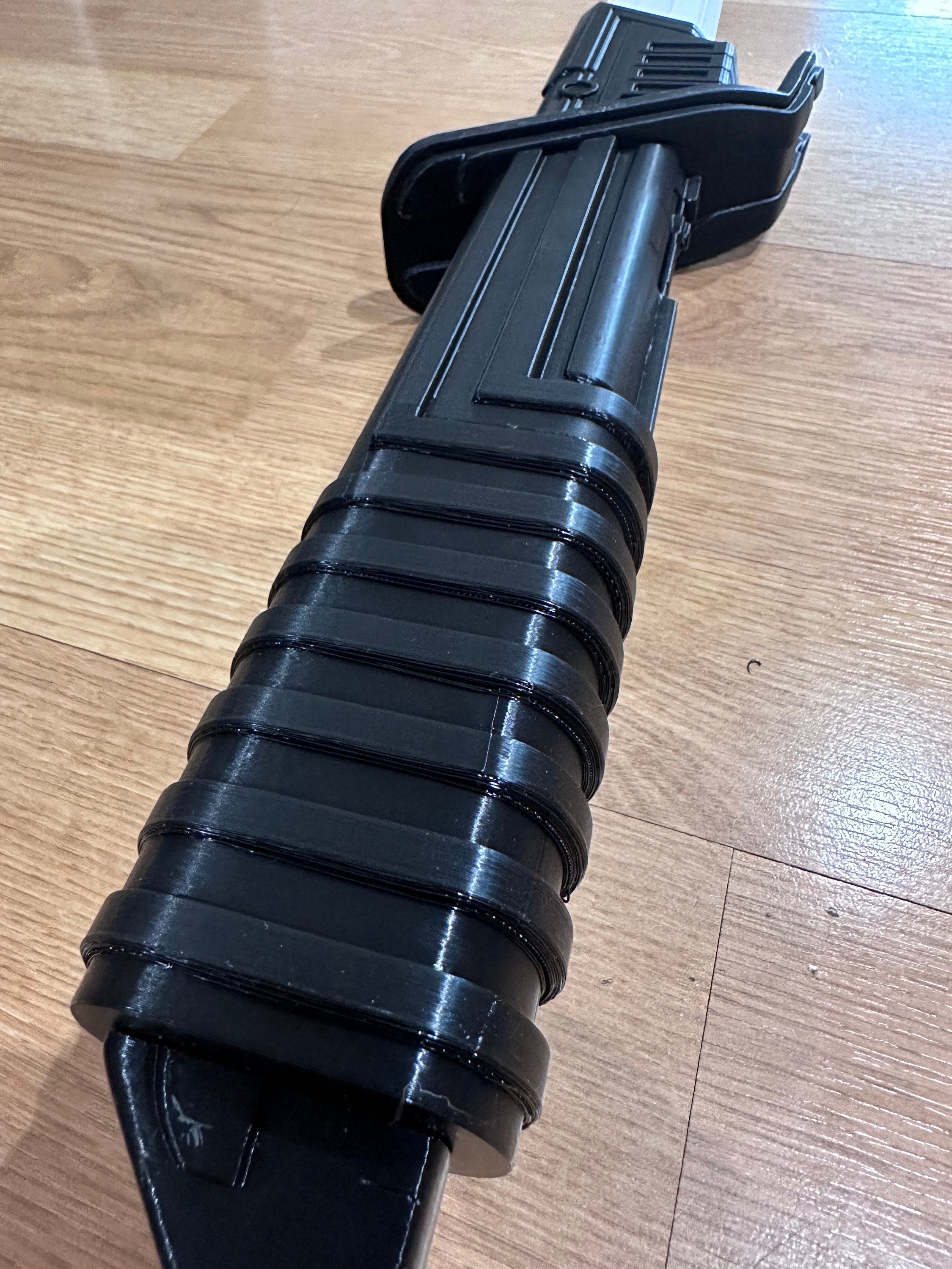 Collapsible Darksaber | No Paint Required | 3D Printed | Galaxy's Edge | Clone Wars | Lightsaber Display Mount on Desk or Wall