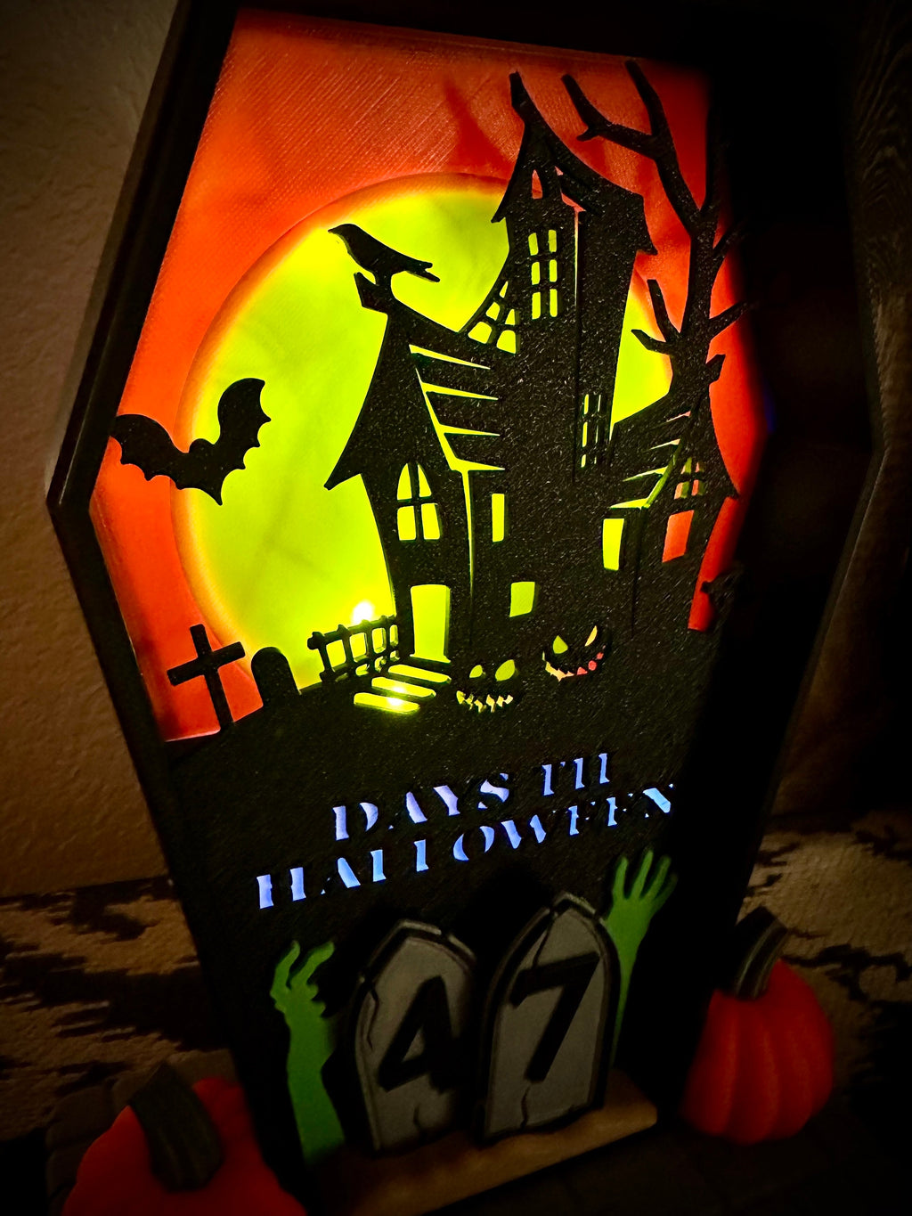 Halloween Countdown | 3D Printed | Spooktacular Decor for a Hauntingly Good Time | Halloween Decor | Days Until Halloween | Haunted House