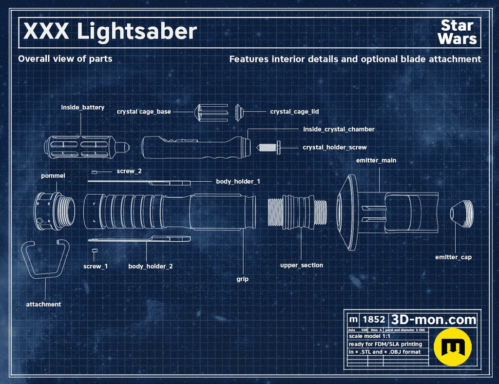 Ezra Bridger’s 3rd Lightsaber | No Paint Required | 3D Printed | Rebels | Sabine | Ahsoka | Lightsaber Display Mount on Desk or Wall