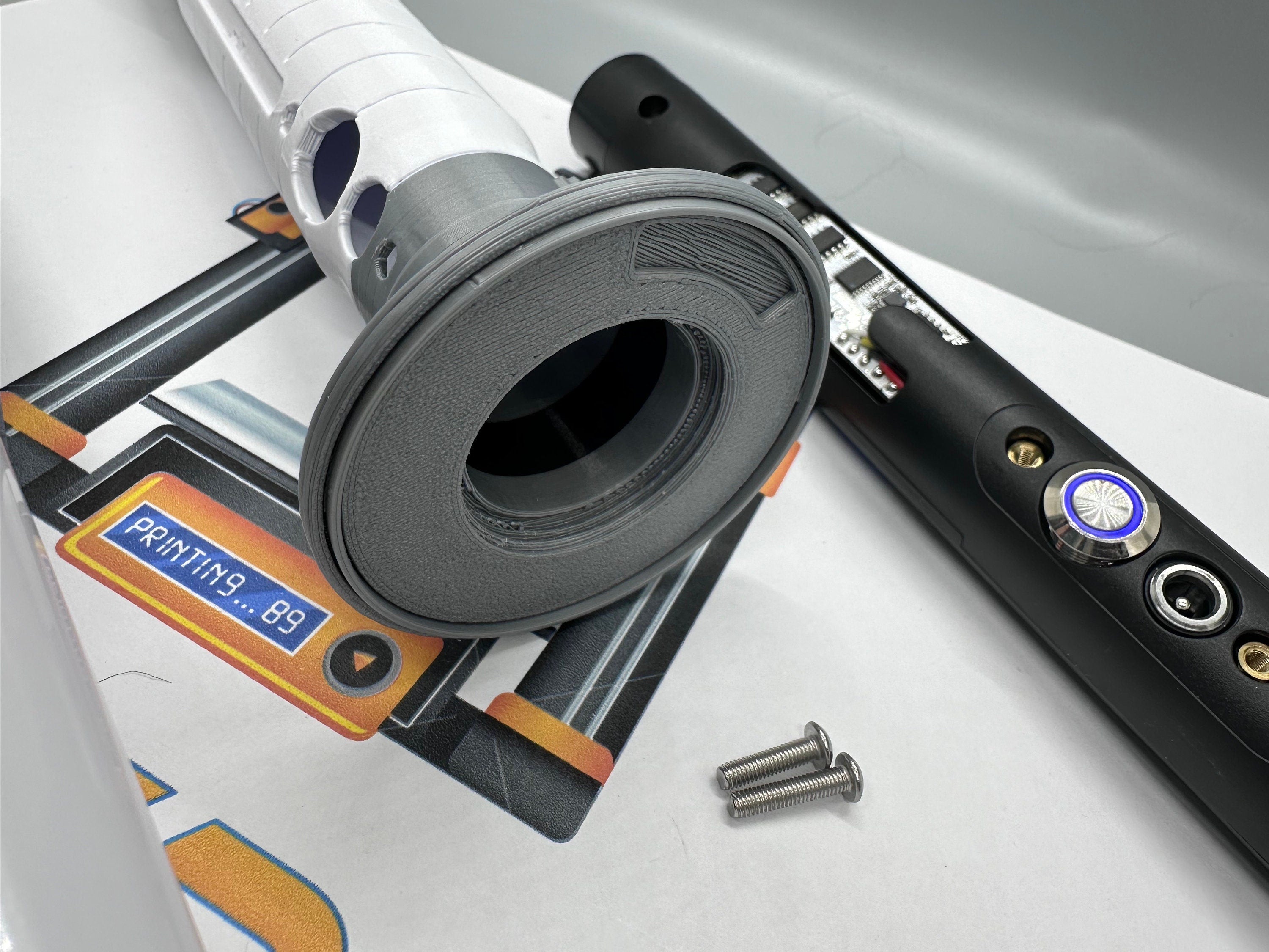 Shin Hati Lightsaber | Working Light Up with Sound | Functional | No Paint Required | 3D Printed | Ahsoka | Lightsaber Display Mount