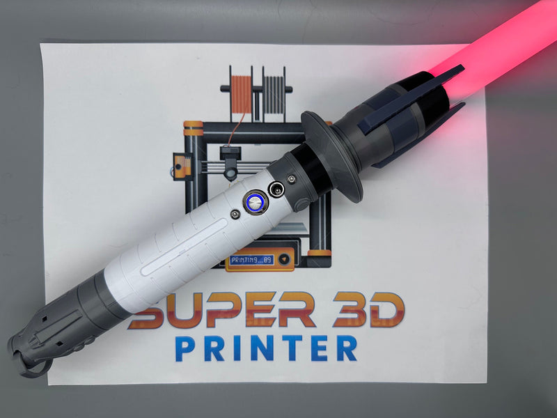 Shin Hati Lightsaber | Working Light Up with Sound | Functional | No Paint Required | 3D Printed | Ahsoka | Lightsaber Display Mount