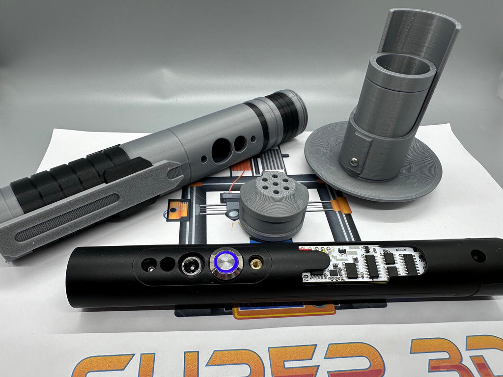 Ezra's Third Lightsaber | Working Light Up with Sound | Functional | No Paint Required | 3D Printed | Ahsoka | Lightsaber Display Mount