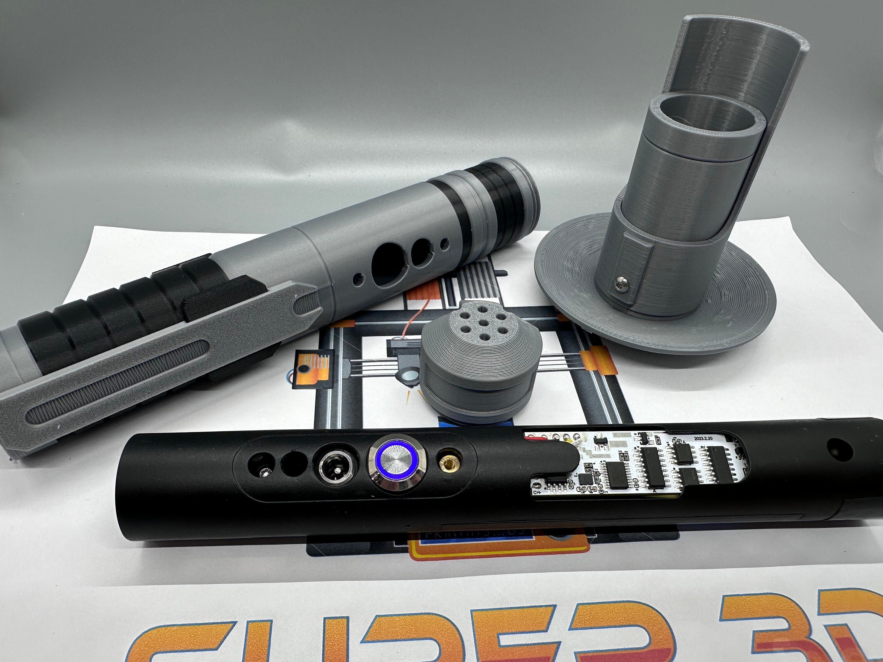 Ezra's Third Lightsaber | Working Light Up with Sound | Functional | No Paint Required | 3D Printed | Ahsoka | Lightsaber Display Mount