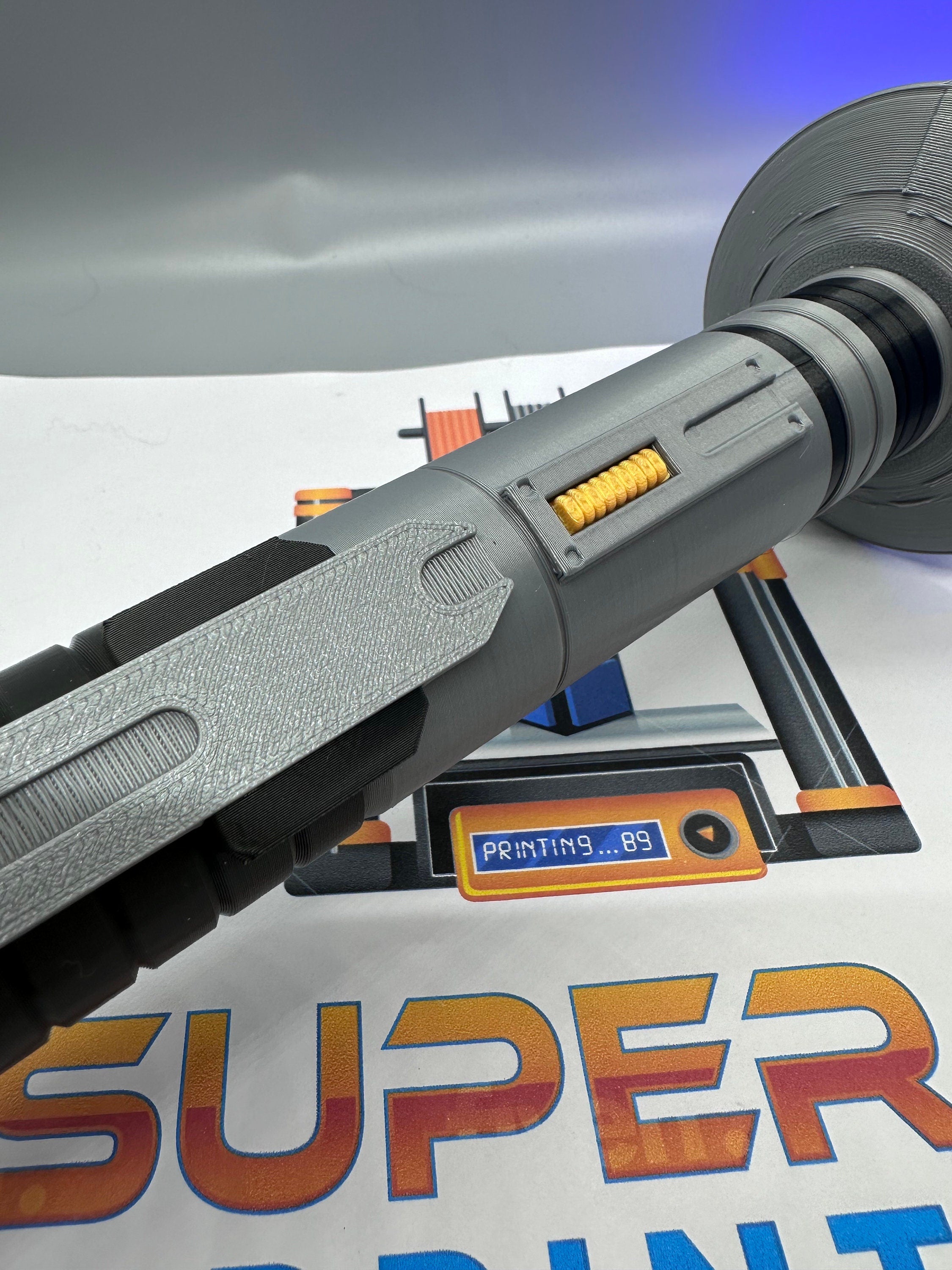 Ezra's Third Lightsaber | Working Light Up with Sound | Functional | No Paint Required | 3D Printed | Ahsoka | Lightsaber Display Mount