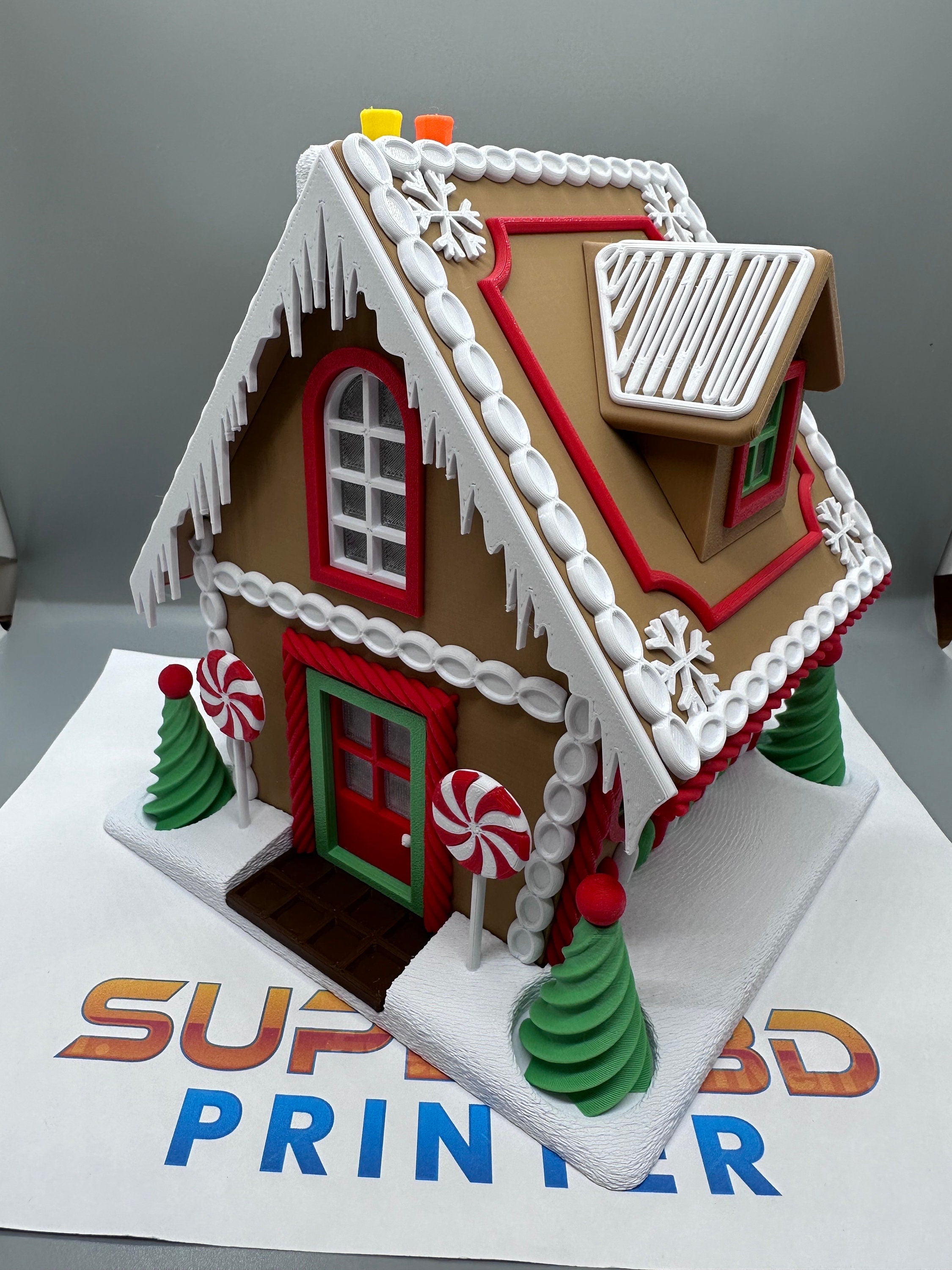 3D Printed Gingerbread House Kit or Completed | No Paint Required | Effortless Holiday Charm!