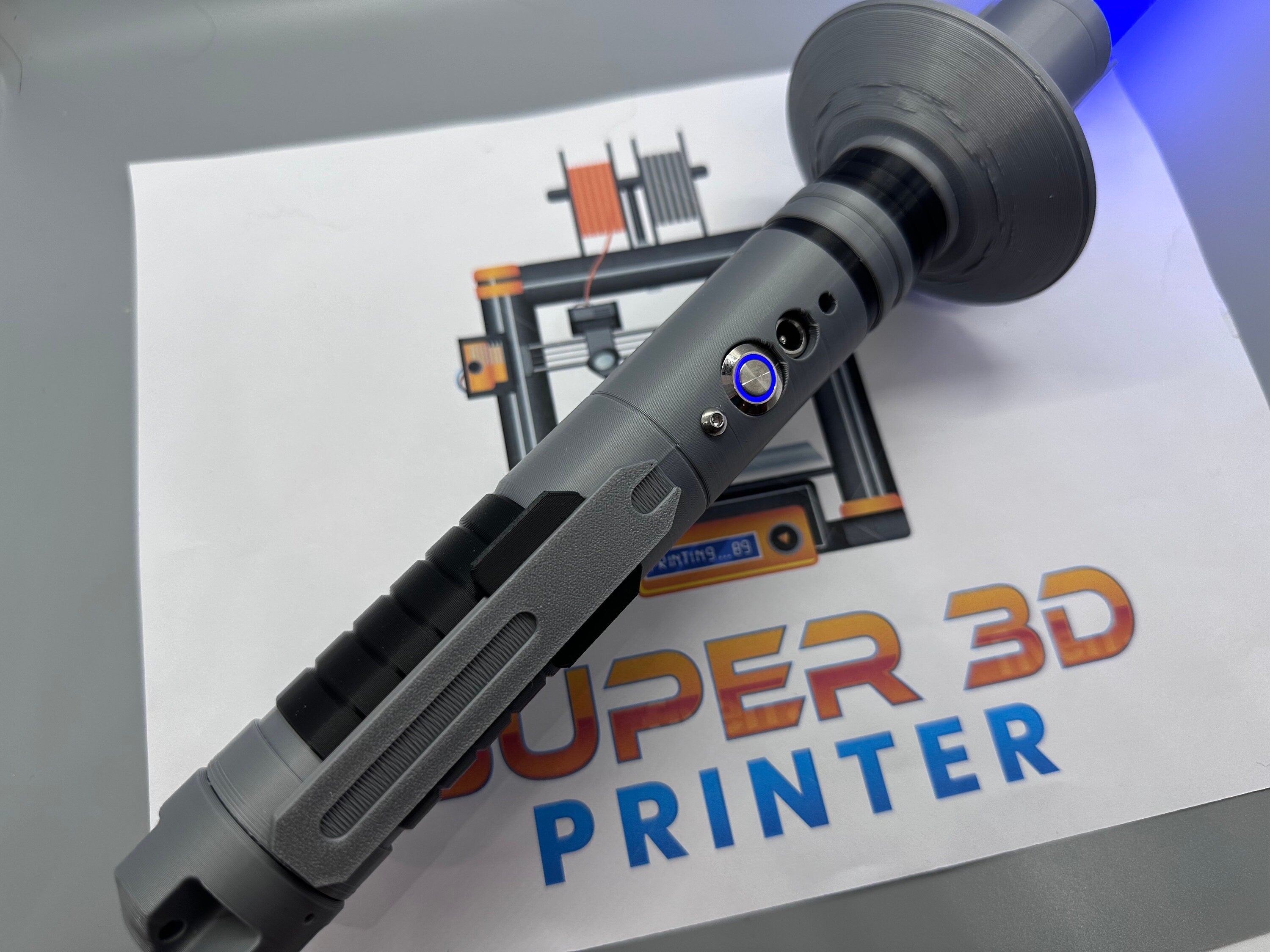 Ezra's Third Lightsaber | Working Light Up with Sound | Functional | No Paint Required | 3D Printed | Ahsoka | Lightsaber Display Mount