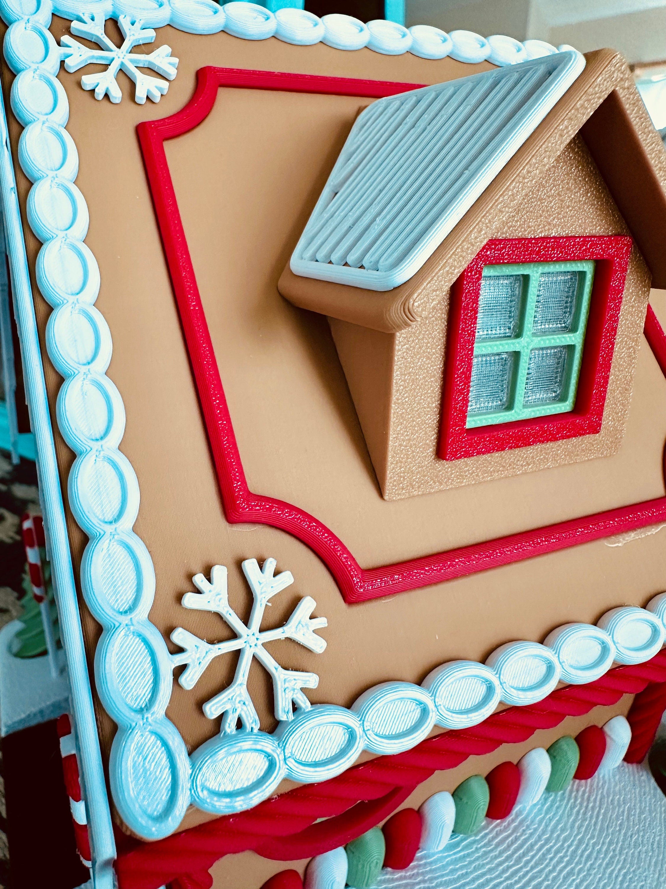 3D Printed Gingerbread House Kit or Completed | No Paint Required | Effortless Holiday Charm!