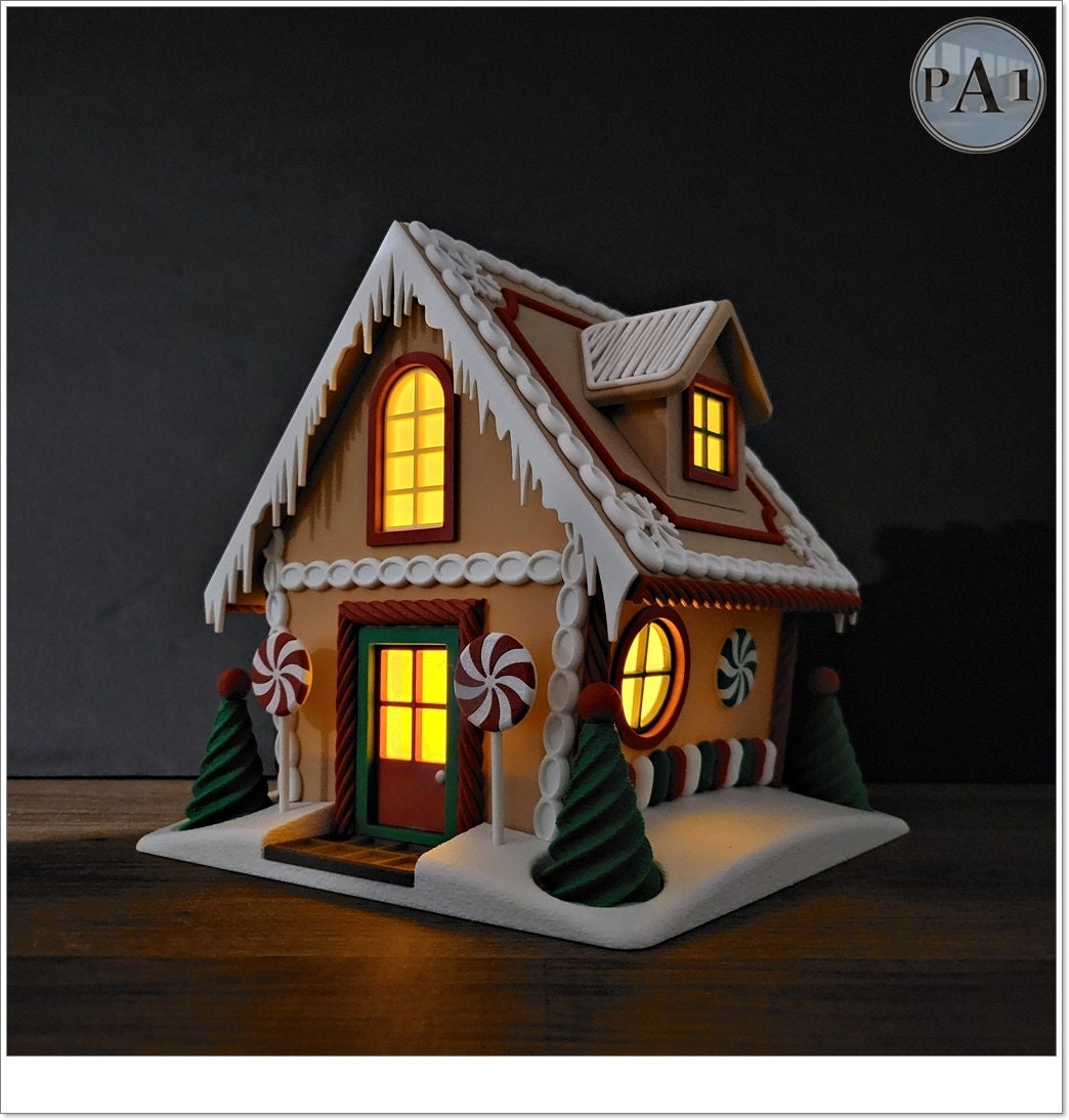 3D Printed Gingerbread House Kit or Completed | No Paint Required | Effortless Holiday Charm!