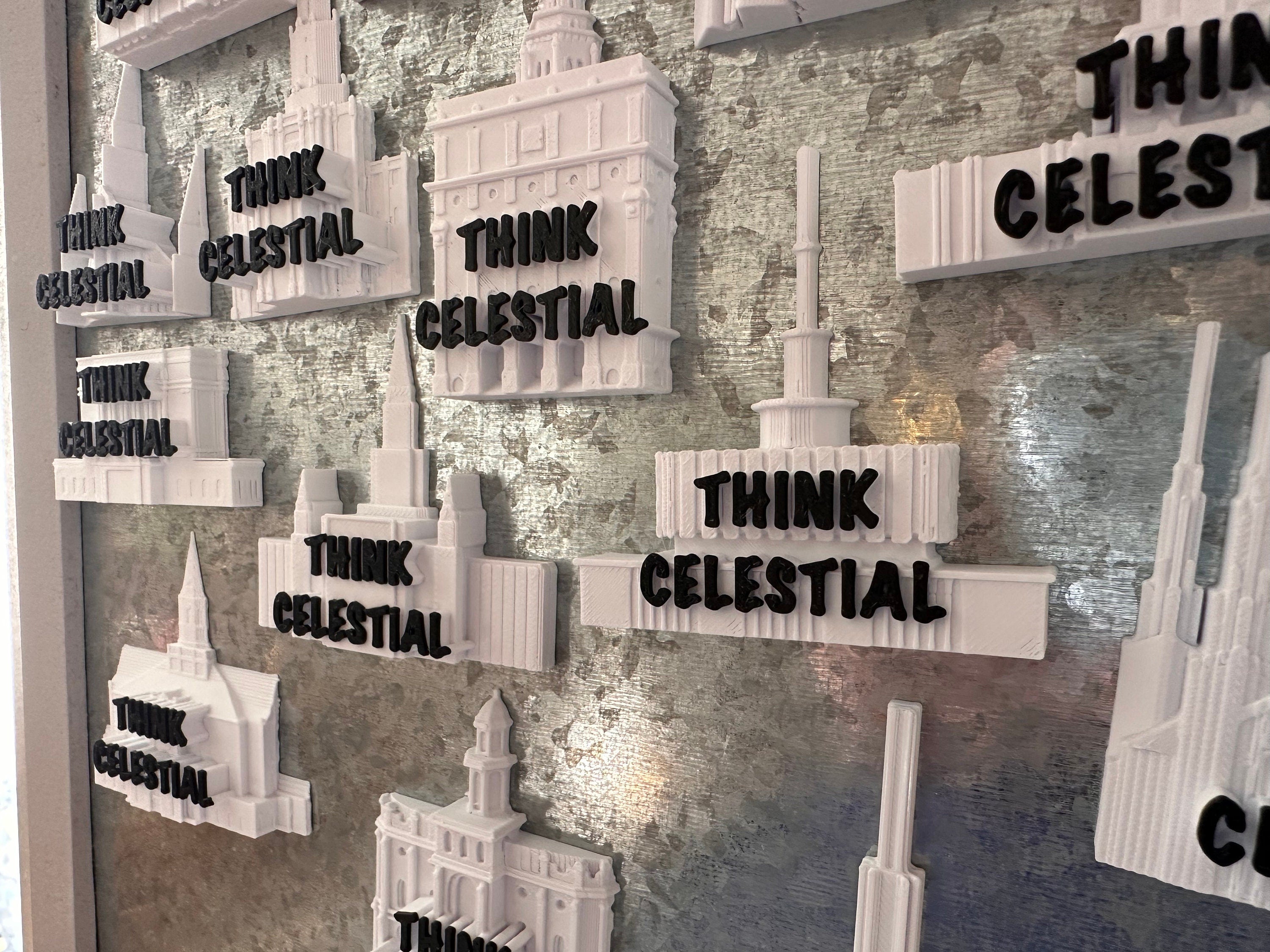 Think Celestial Temple Magnets | 3D Printed-CONTACT ME For Large Orders-Perfect Primary Relief Society Gift-Refrigerator-LDS Mormon Temple
