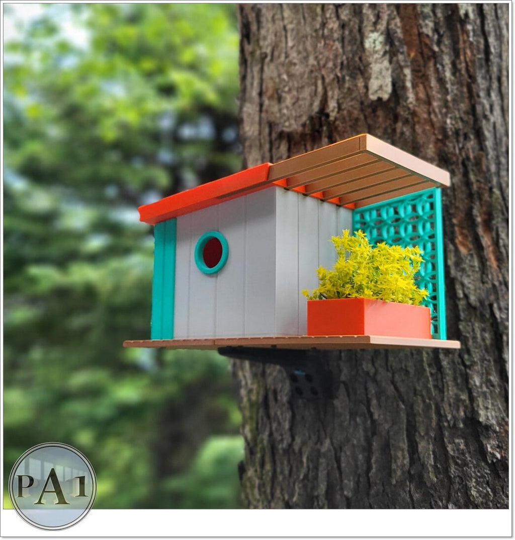 Bird House | Mid Century Modern v2 | 3D Printed