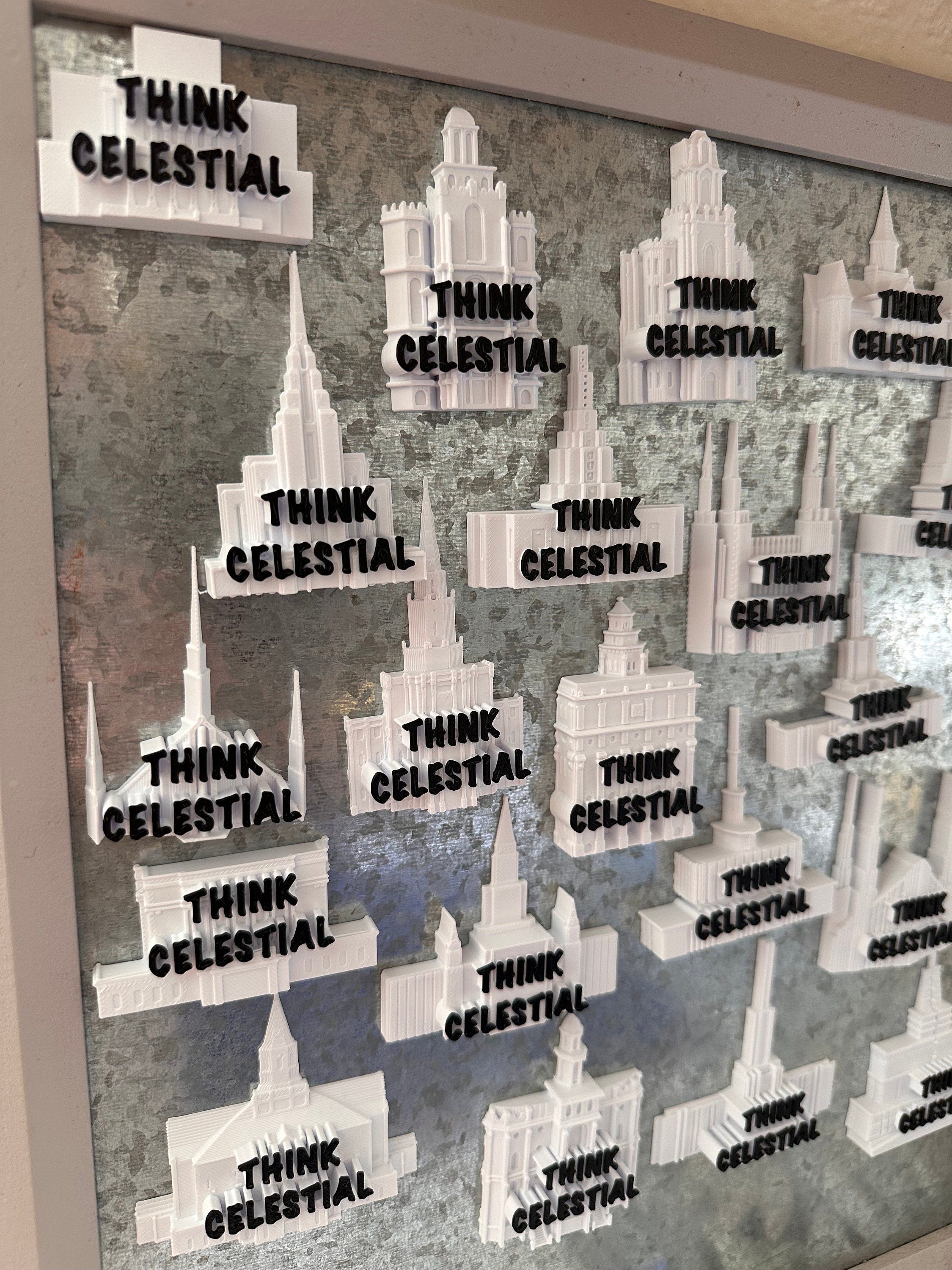 Think Celestial Temple Magnets | 3D Printed-CONTACT ME For Large Orders-Perfect Primary Relief Society Gift-Refrigerator-LDS Mormon Temple