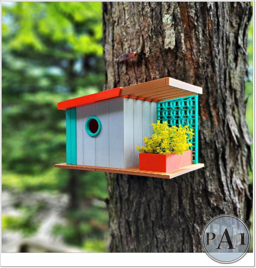 Bird House | Mid Century Modern v2 | 3D Printed